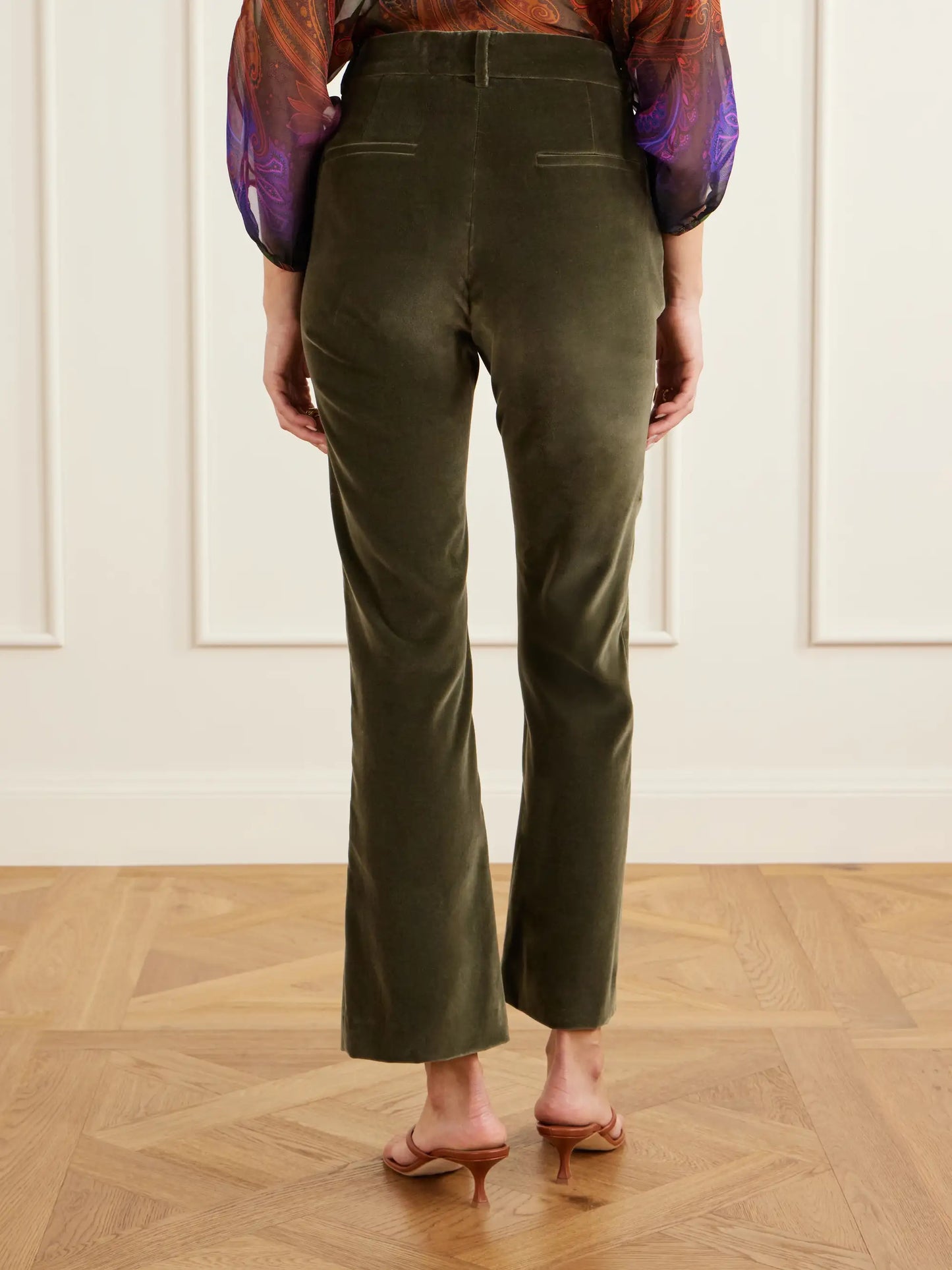 Velvet Straight-leg Pants