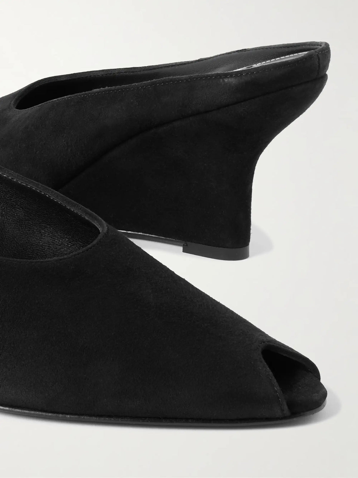 Velvet Wedge Mules