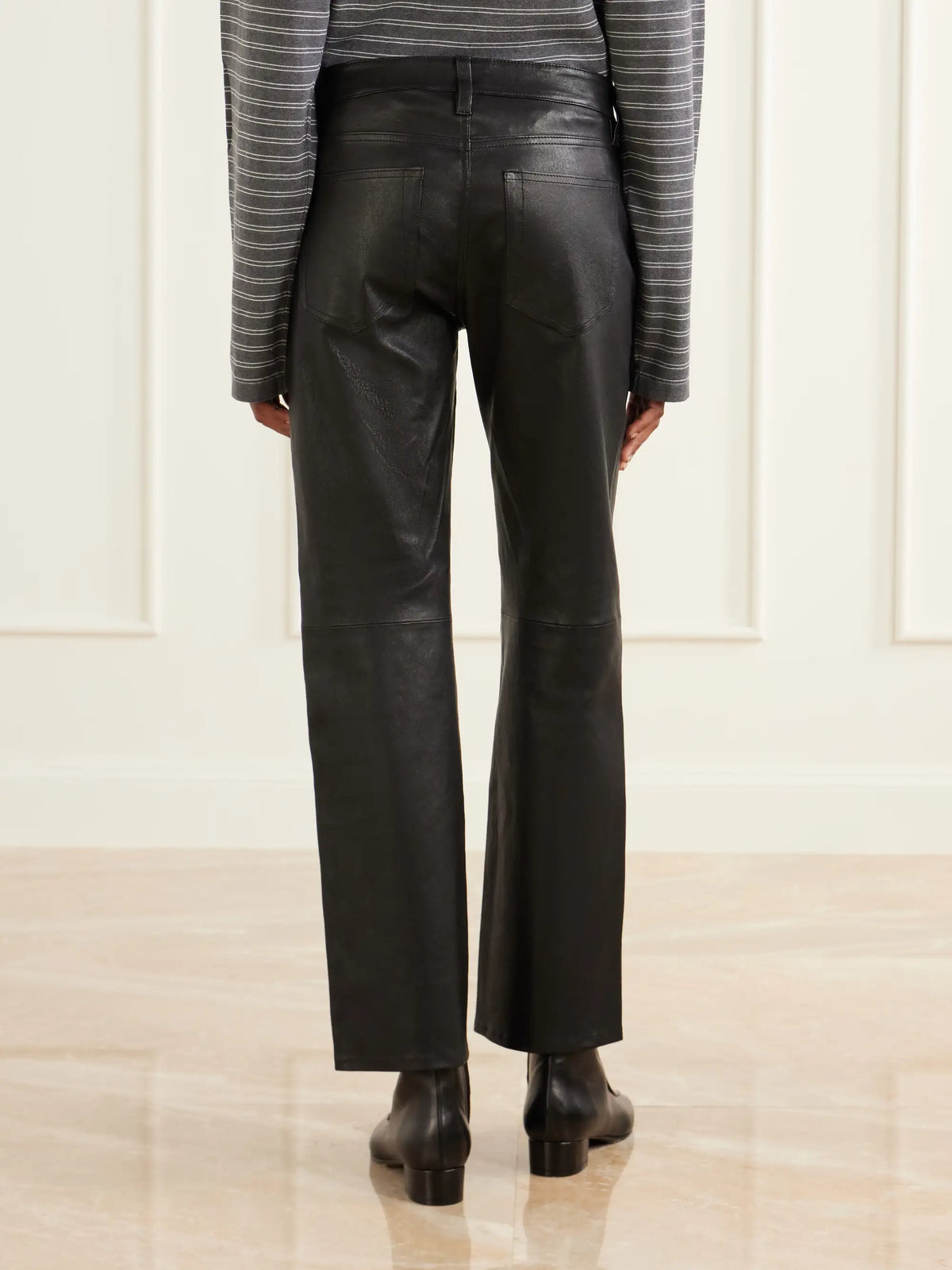 FRAME The Cigarette Low-rise Straight-leg Leather Pants