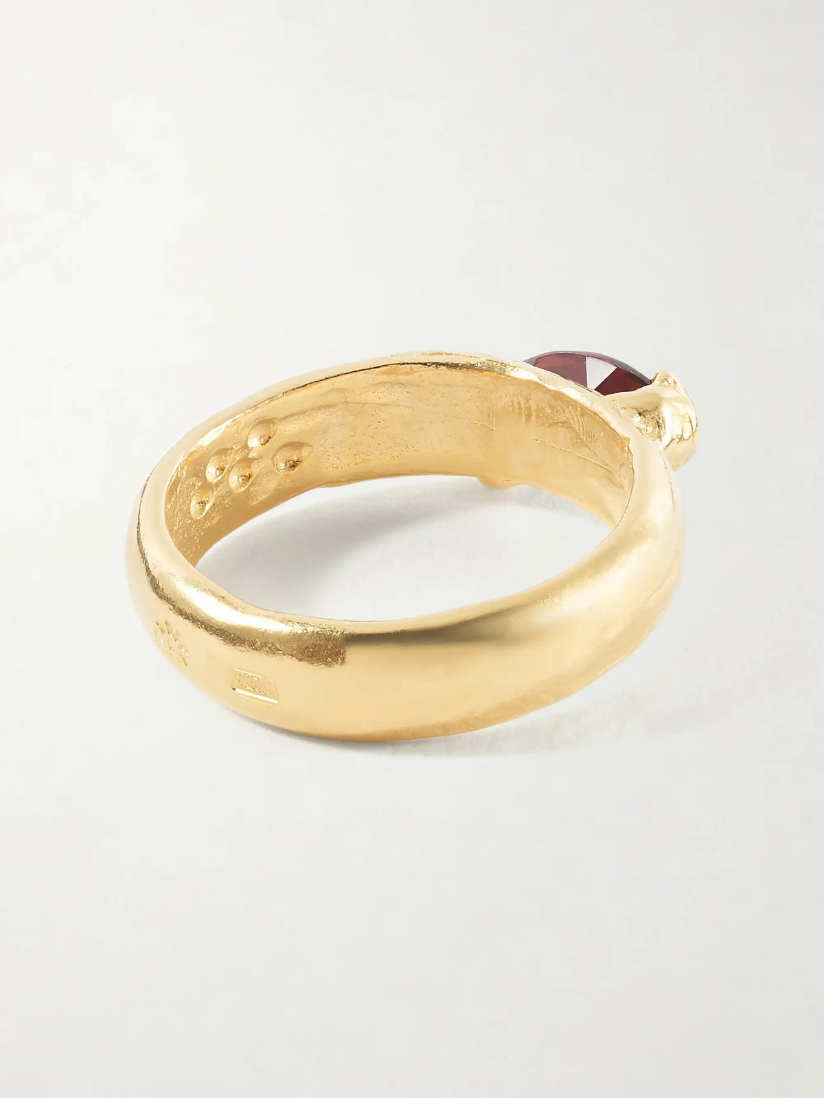 Enero Gold-plated Sterling Silver And Garnet Ring