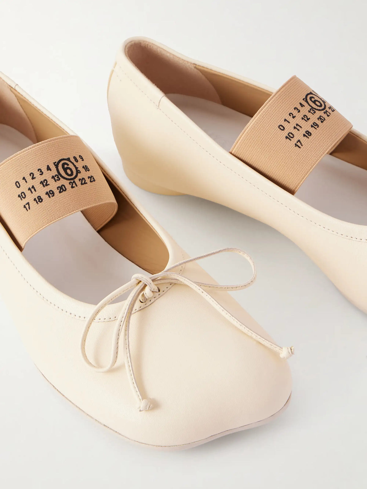 Bow-detailed Leather Ballet Flats