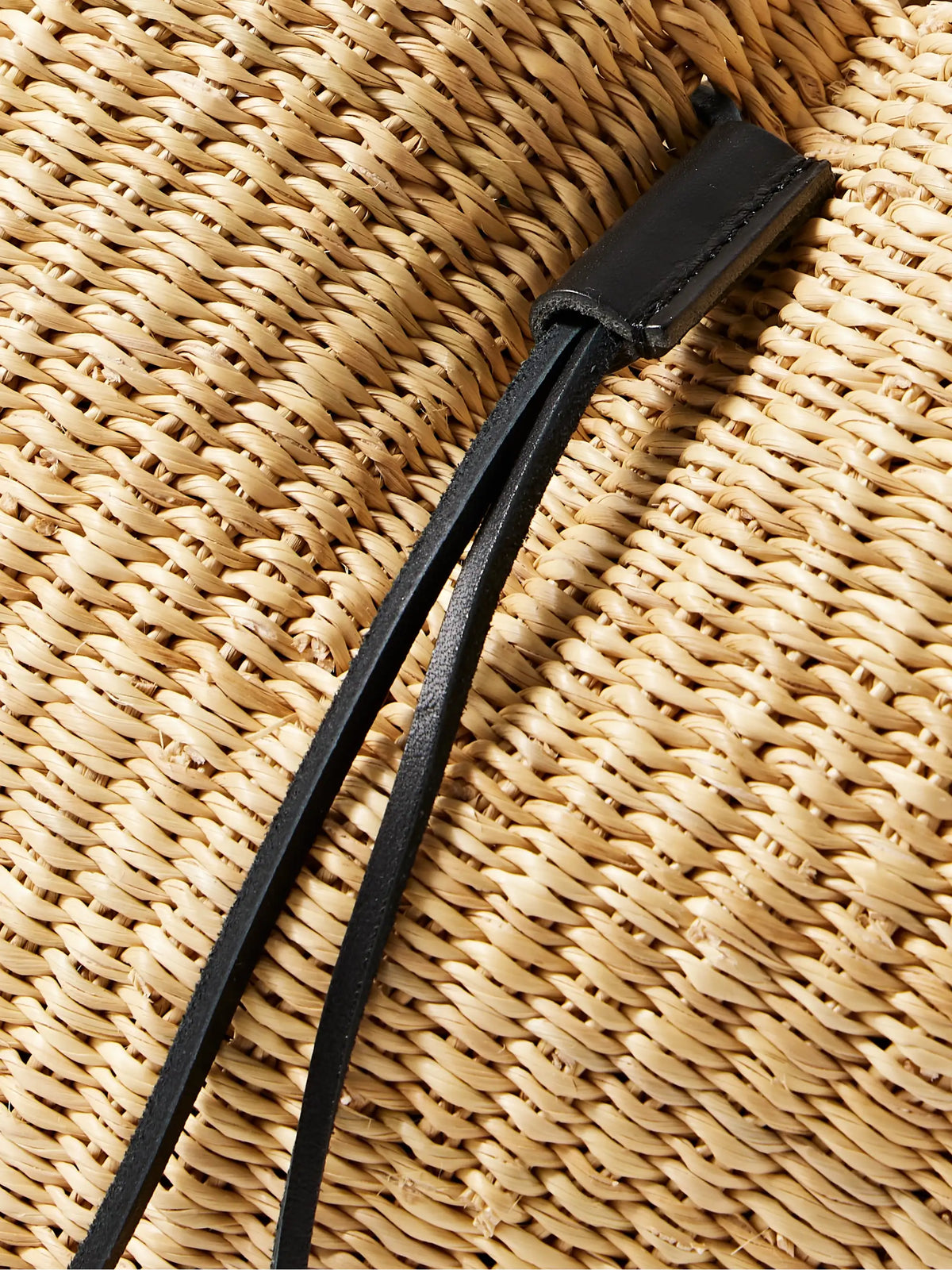 Orbi Cotton Canvas-trimmed Woven Straw Shoulder Bag