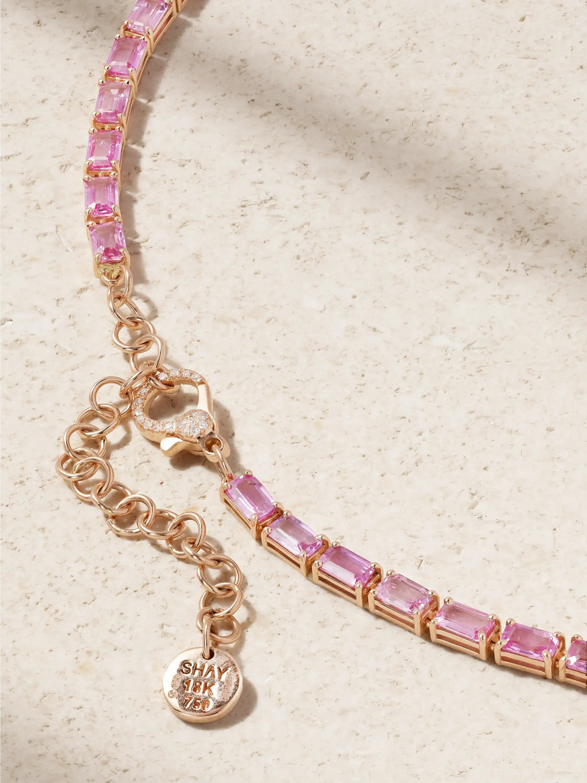 18-karat Rose Gold Sapphire And Diamond Tennis Necklace