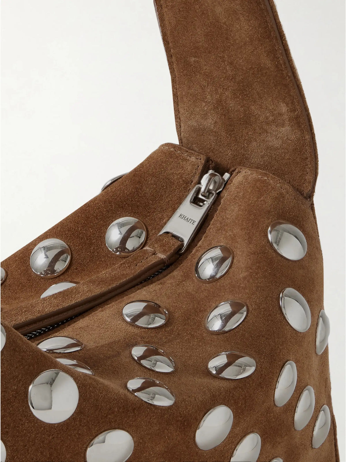 Elena Small Studded Suede Shoulder Bag