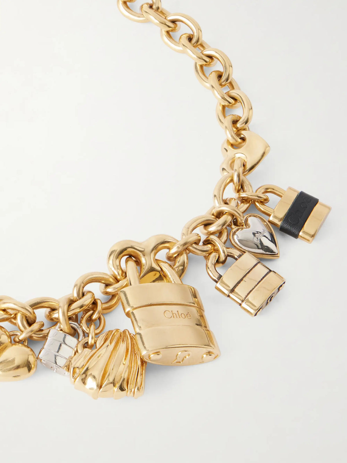 Gold-tone And Leather Necklace