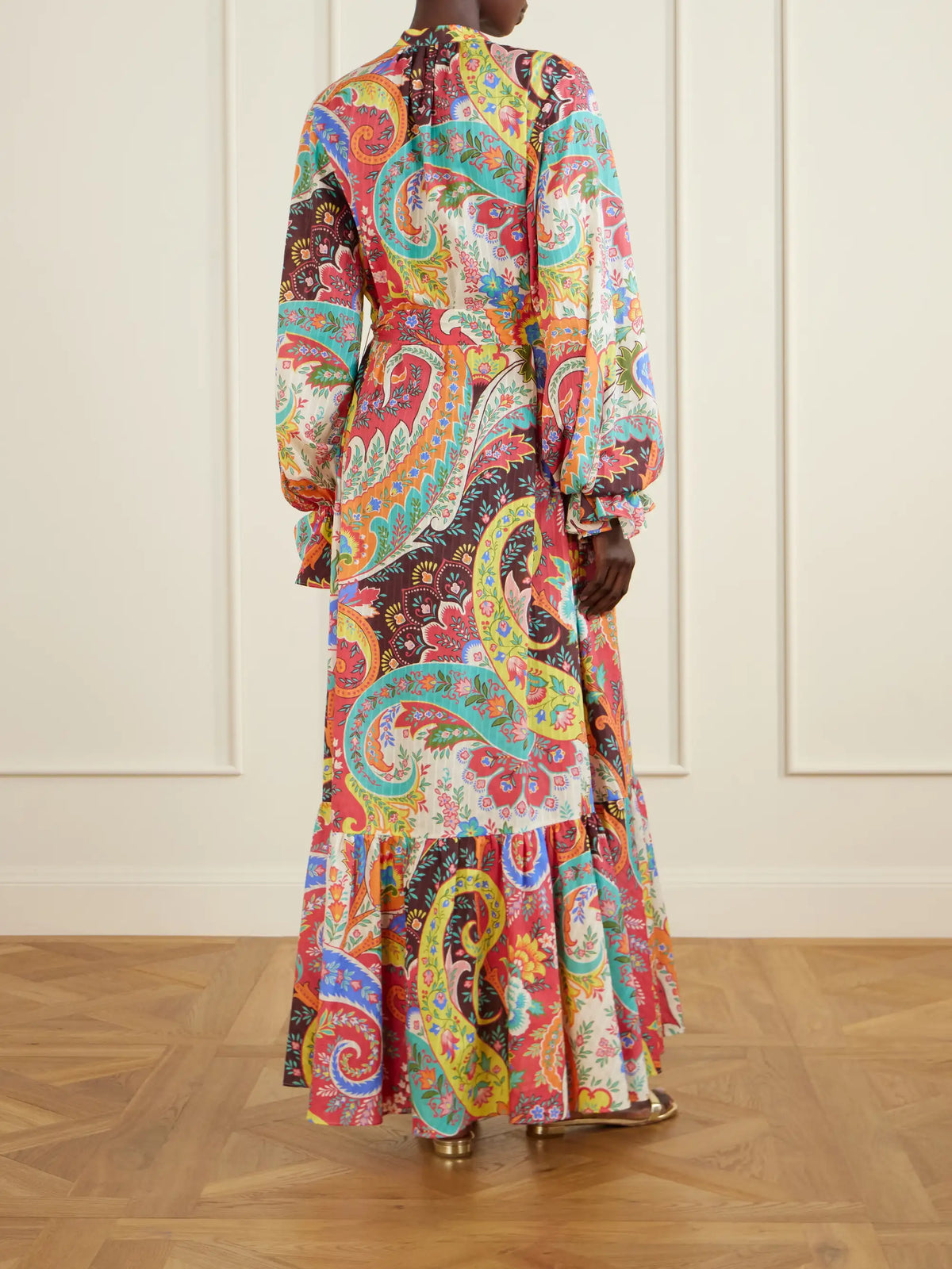 Belted Paisley-print Cotton-voile Maxi Shirt Dress