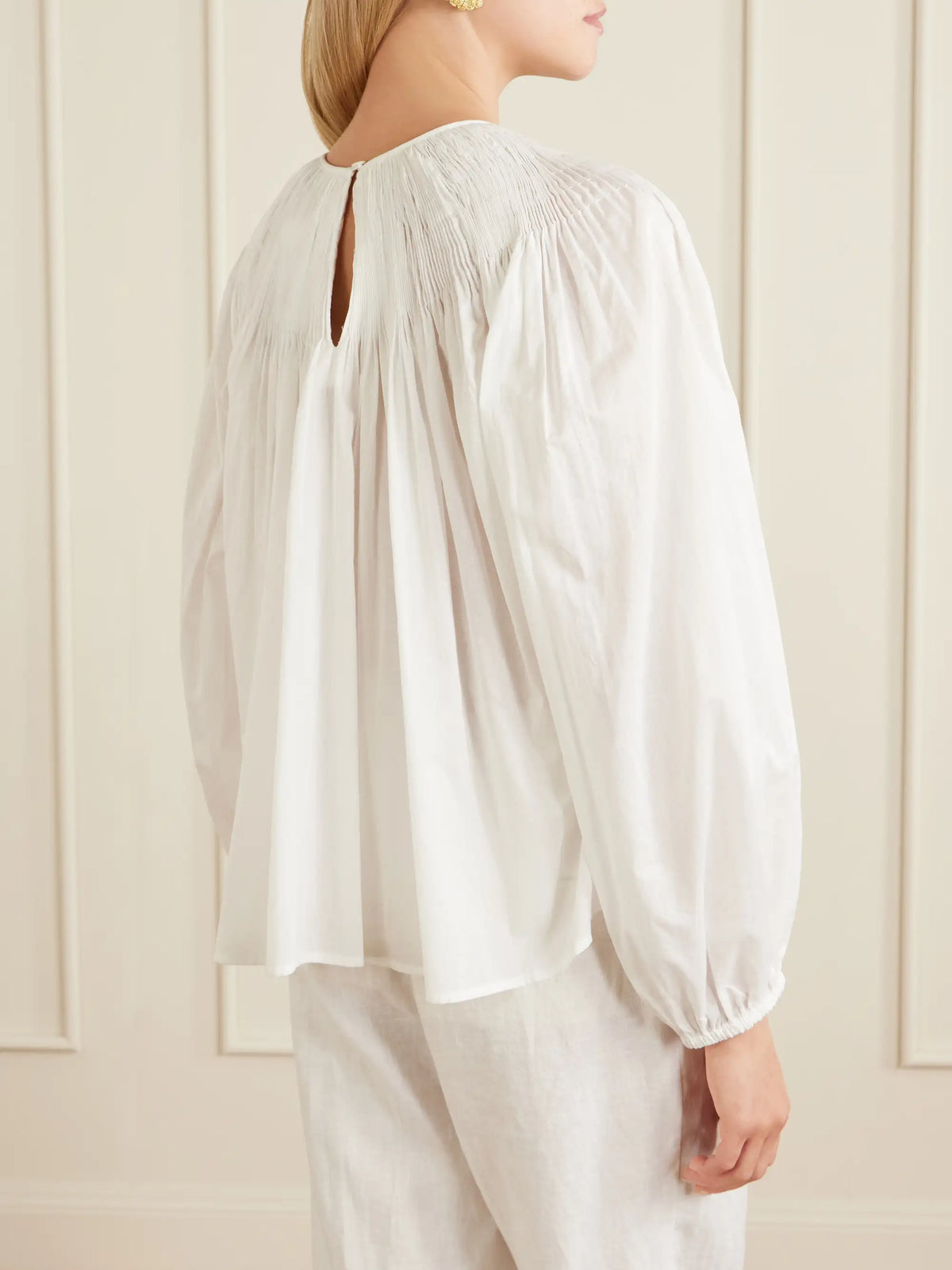 Ruched Cotton-poplin Blouse