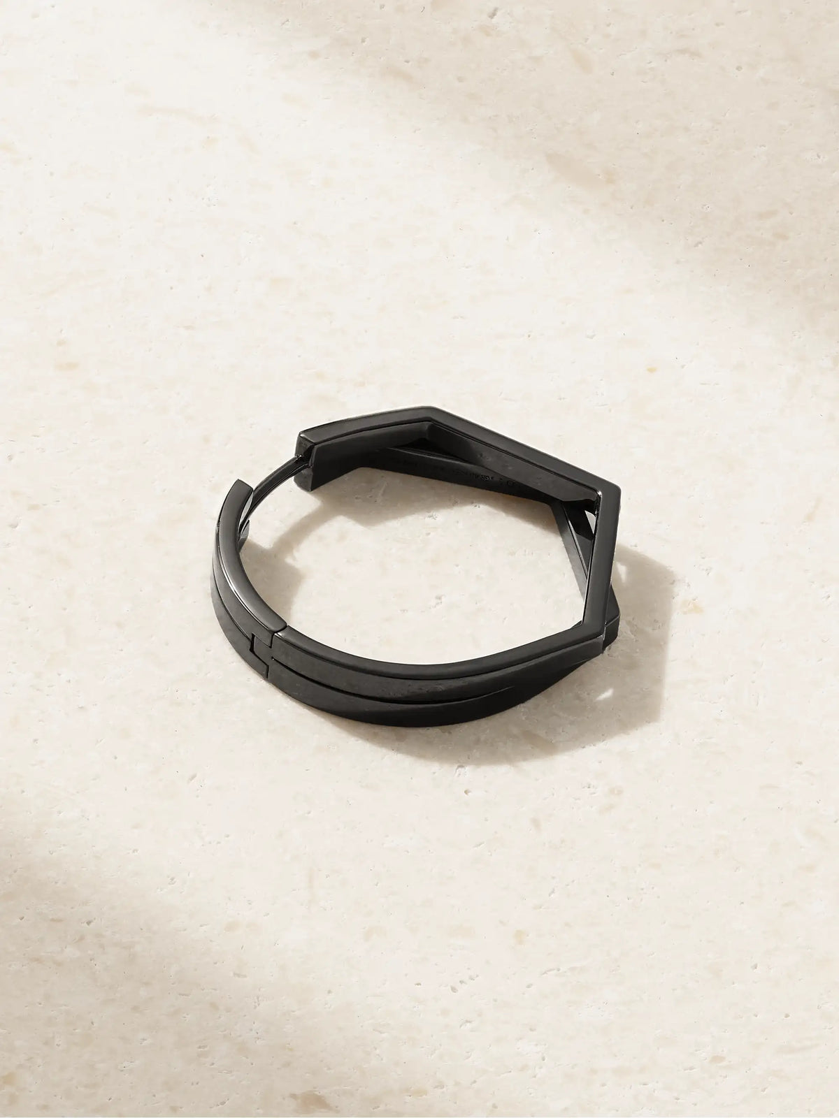 Antifer Medium 18-karat Blackened Gold Diamond Single Hoop Earring