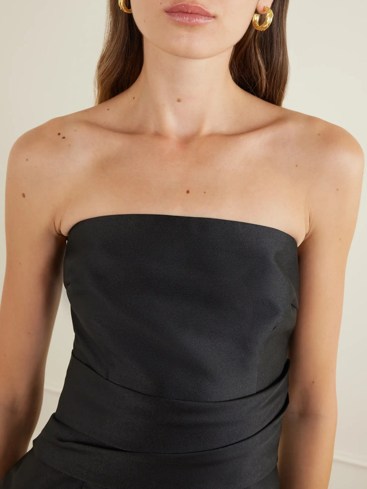 Ingrid Pleated Satin-twill Gown