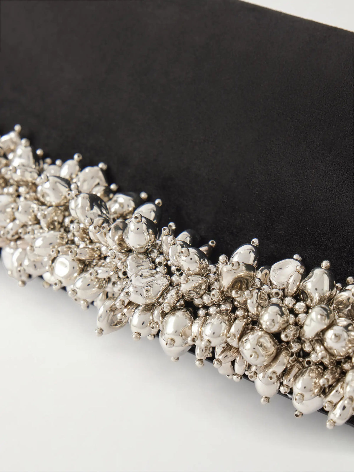 SIMKHAI River East West Bead-embellished Suede Clutch