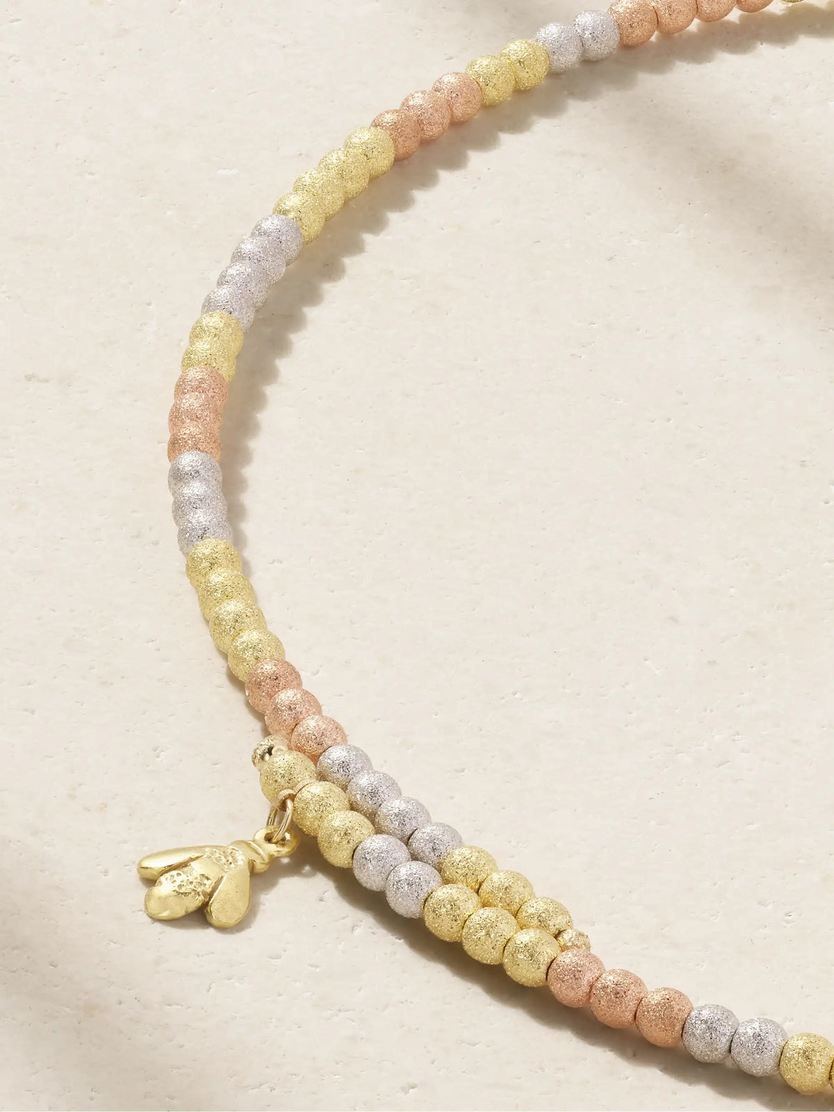 Florentine Finish 18-karat Rose, White And Yellow Gold Necklace