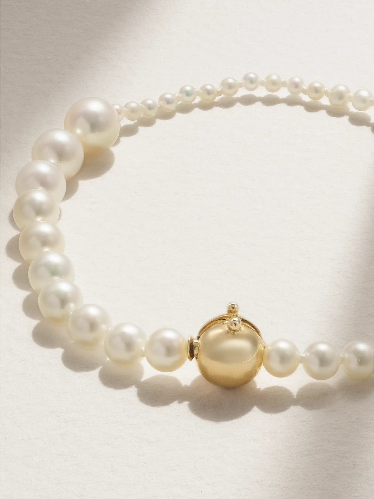 Petite Peggy 14-karat Gold Pearl Bracelet