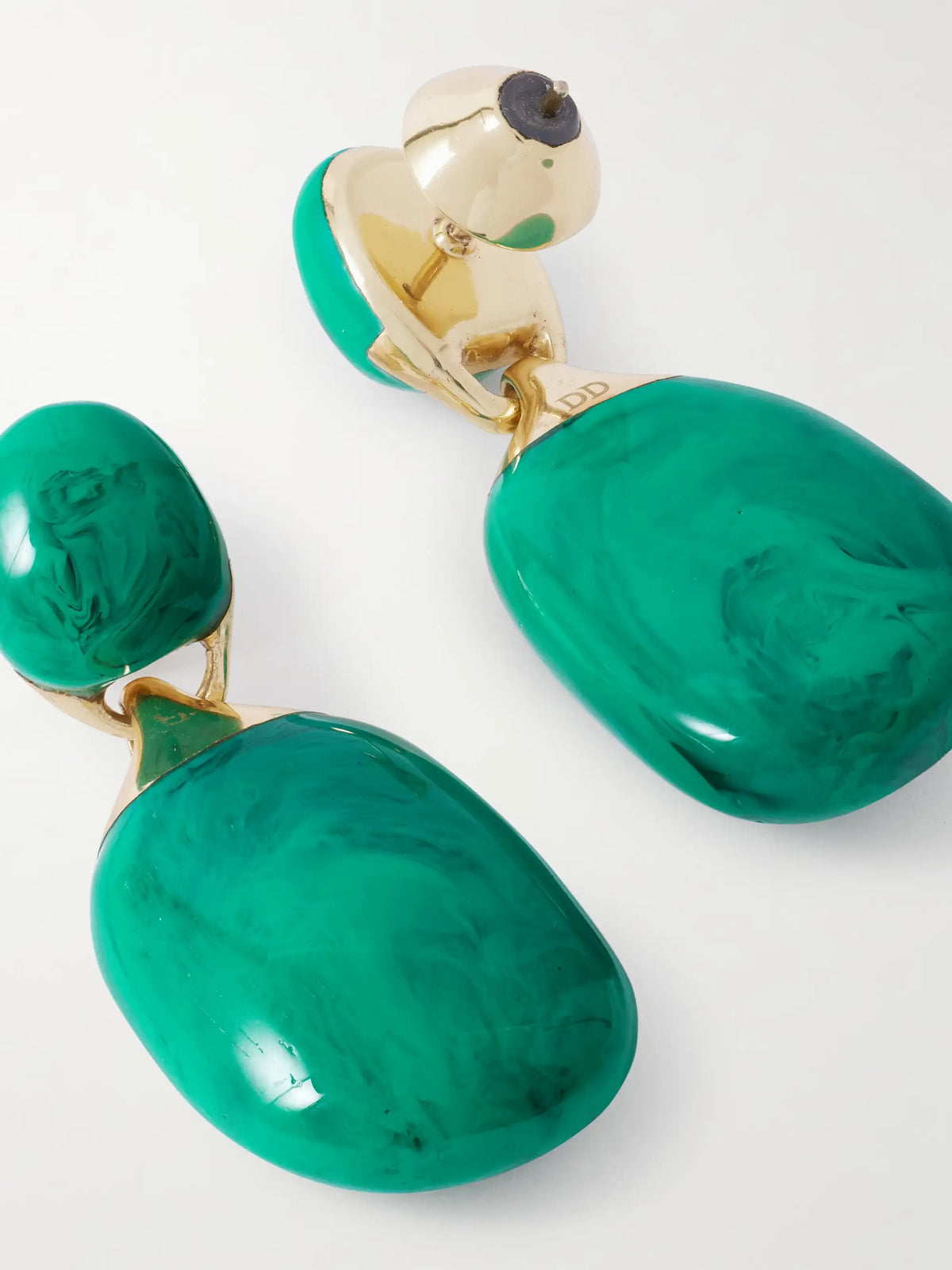 River Rock Small Gold-plated And Resin Earrings