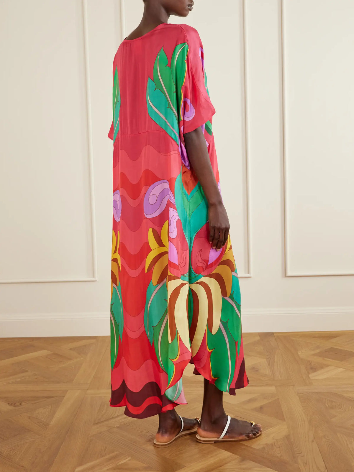Farm Rio Printed Satin Coverup