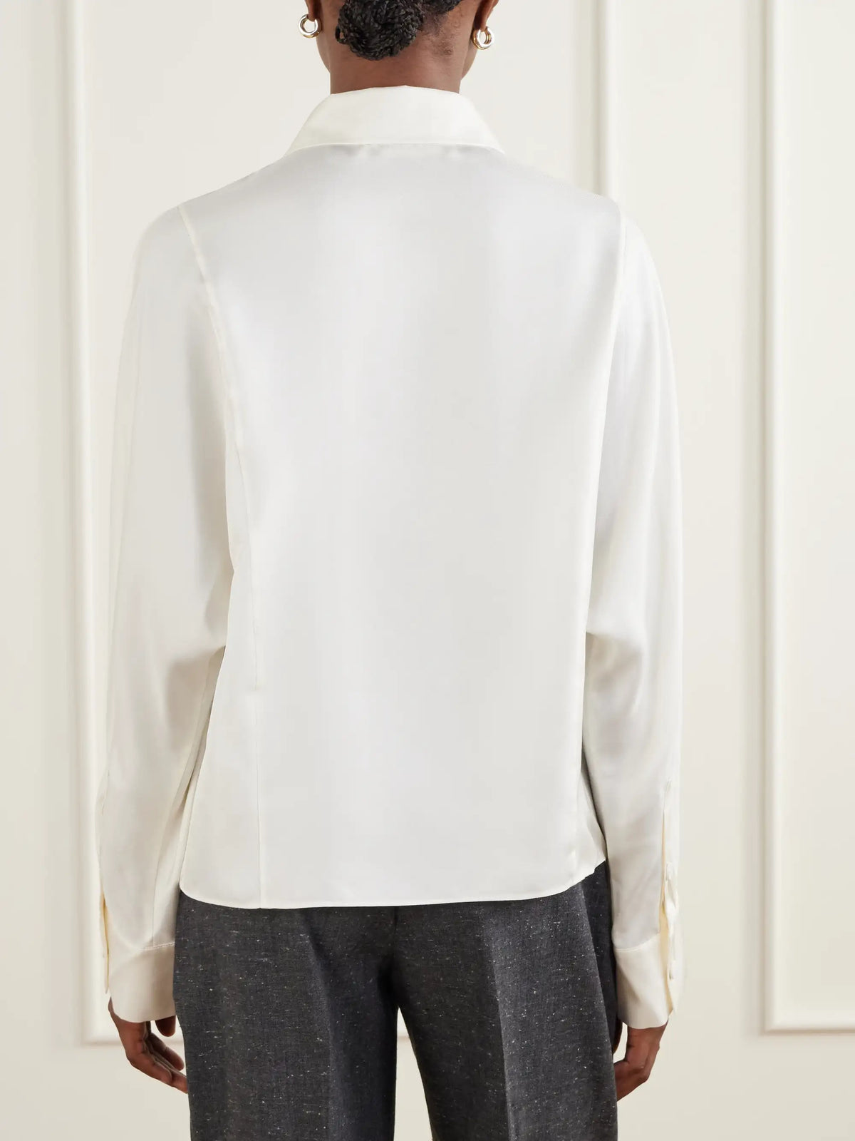 RÓHE Double-breasted Silk-satin Blouse