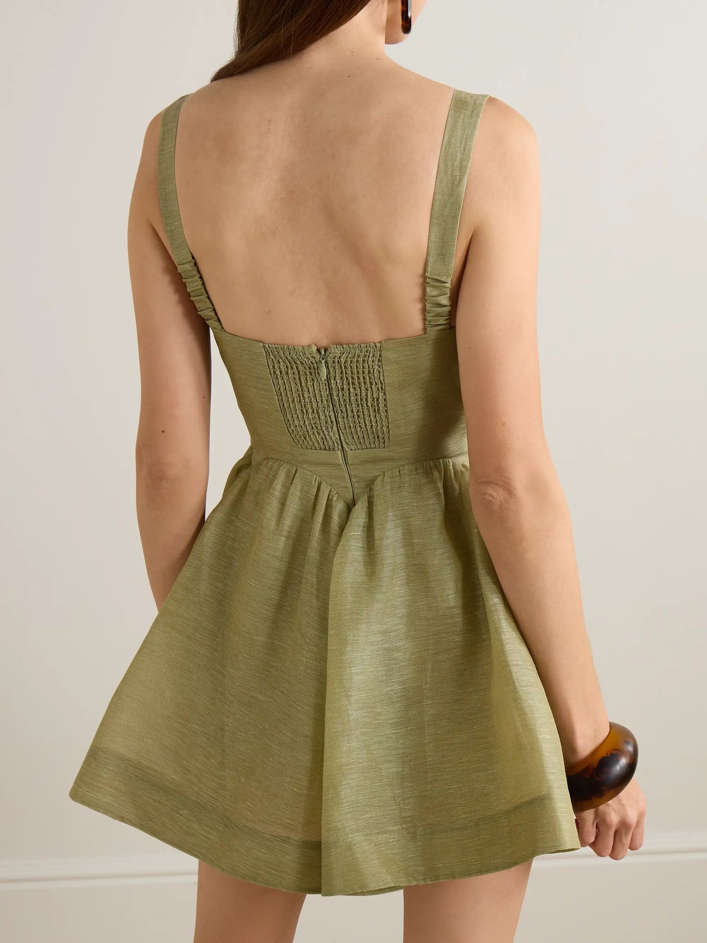 Rebellion Linen And Silk-blend Mini Dress