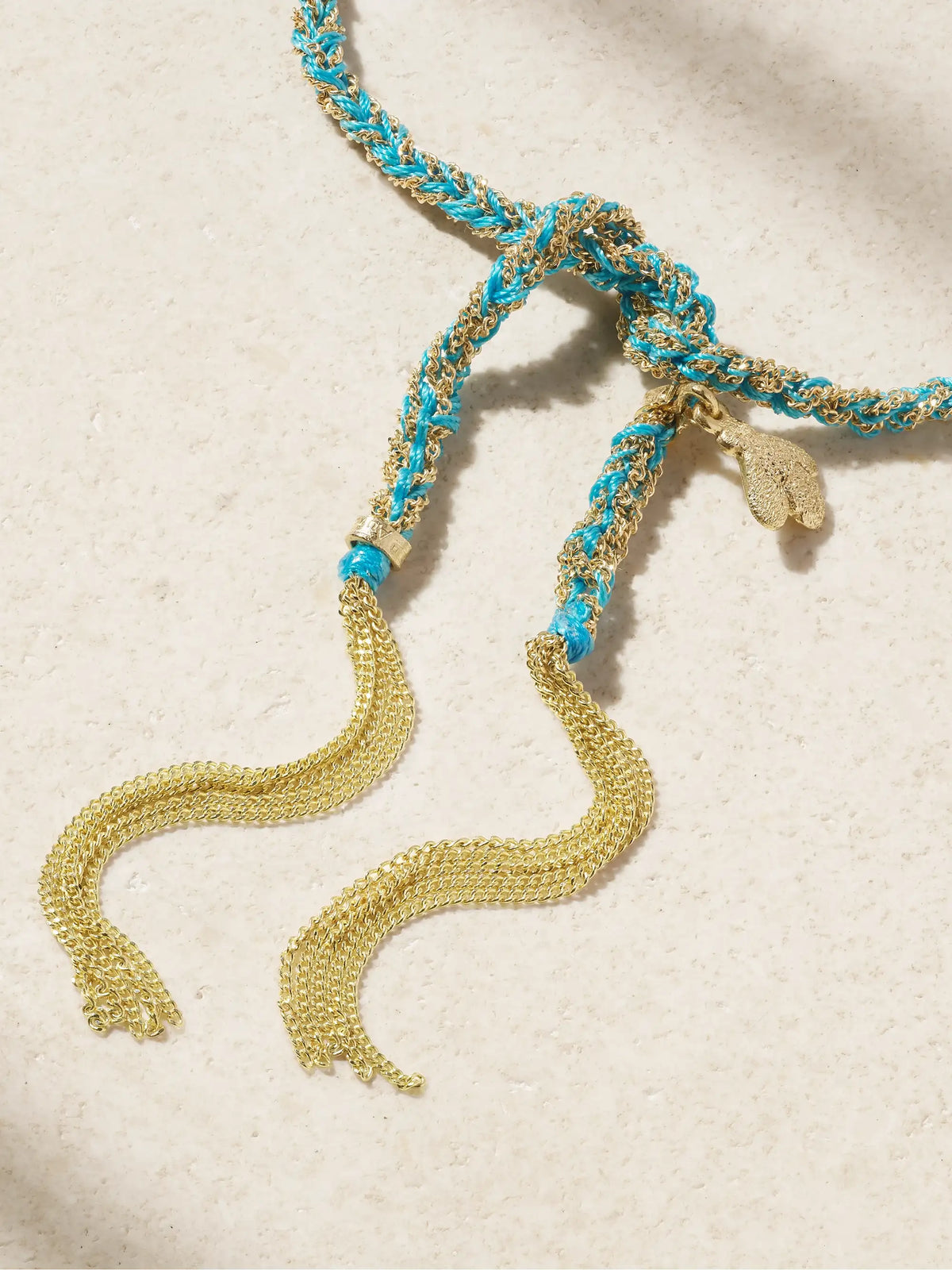 Lucky Sprezzatura + Bee 18-karat Gold And Silk Bracelet