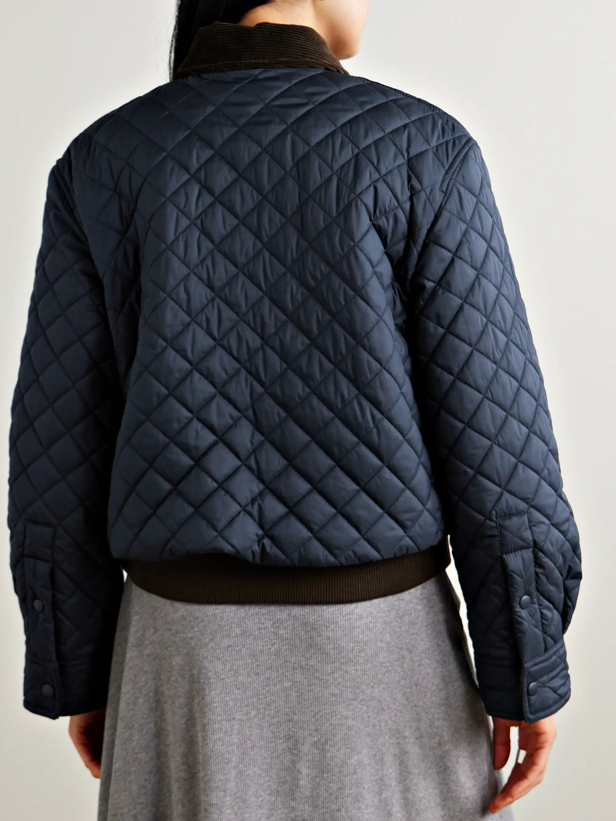 Corduroy And Leather-trimmed Quilted Shell Jacket