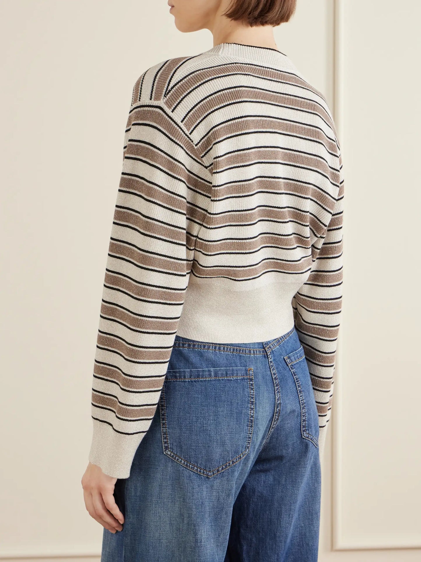 Stripe Cotton-blend Cardigan