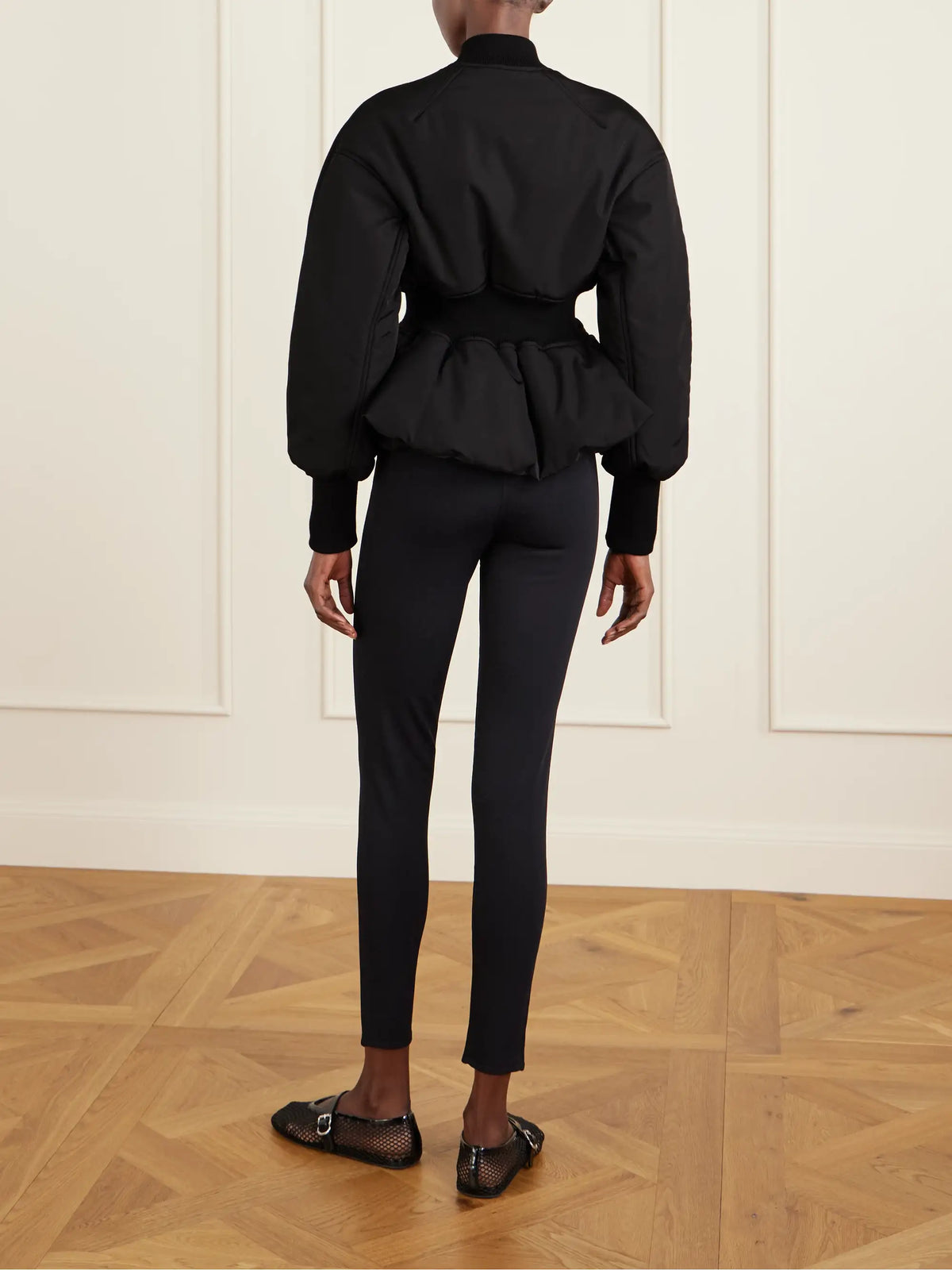 Peplum Shell Bomber Jacket