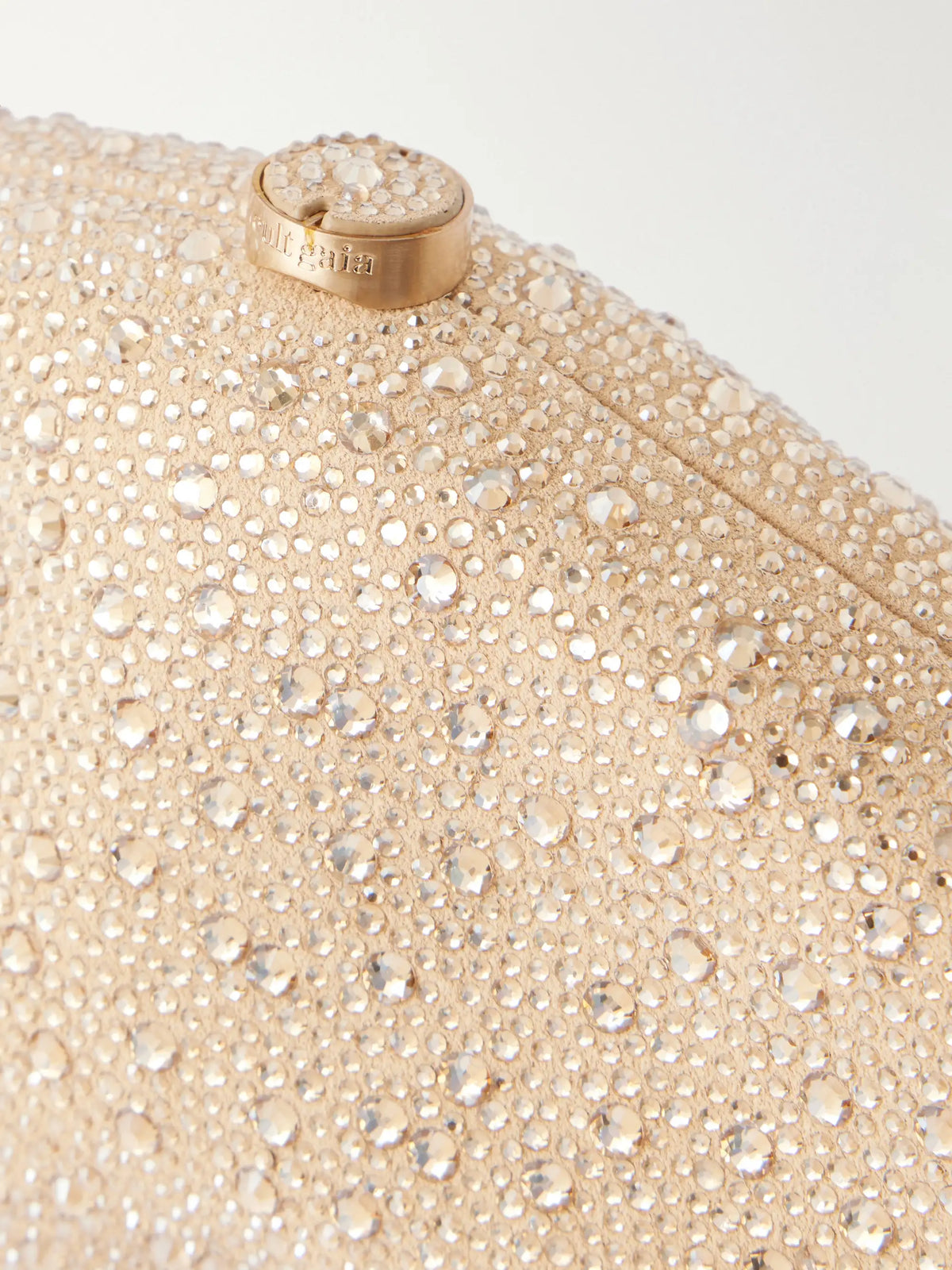 Cult Gaia Caldera Crystal-embellished Suede Clutch