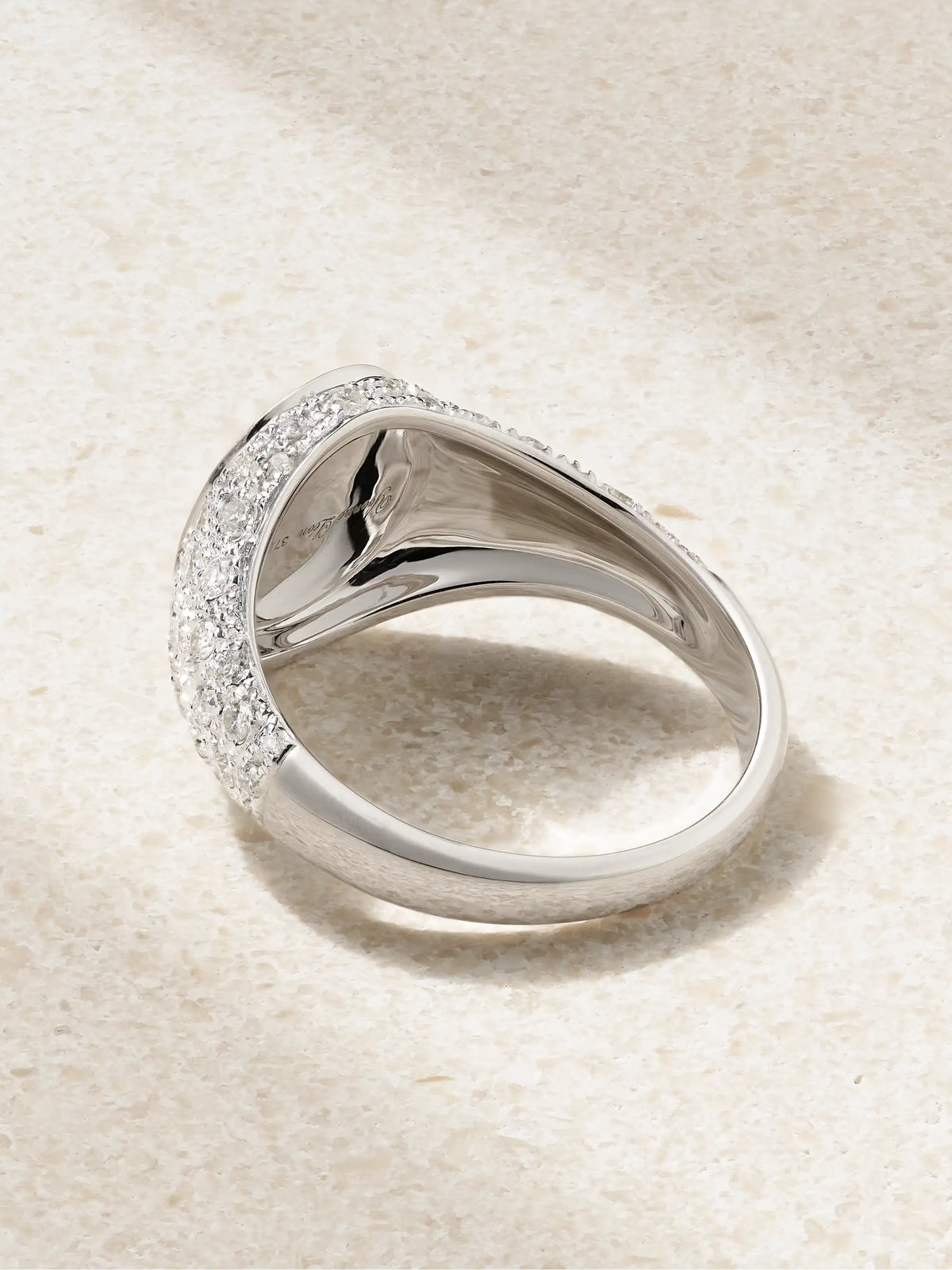 Mini Chevalière 9-karat White Gold Diamond Ring