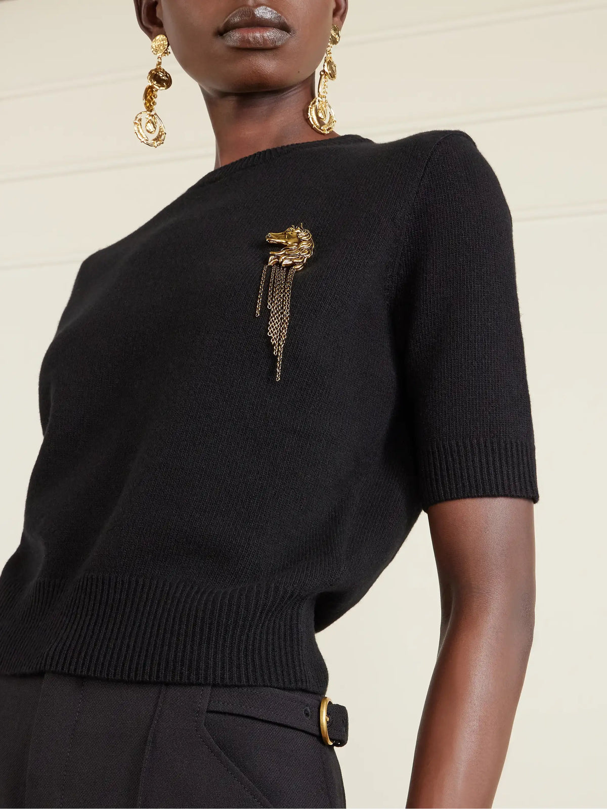 Embellished Ribbed Wool And Cashmere-blend Sweater