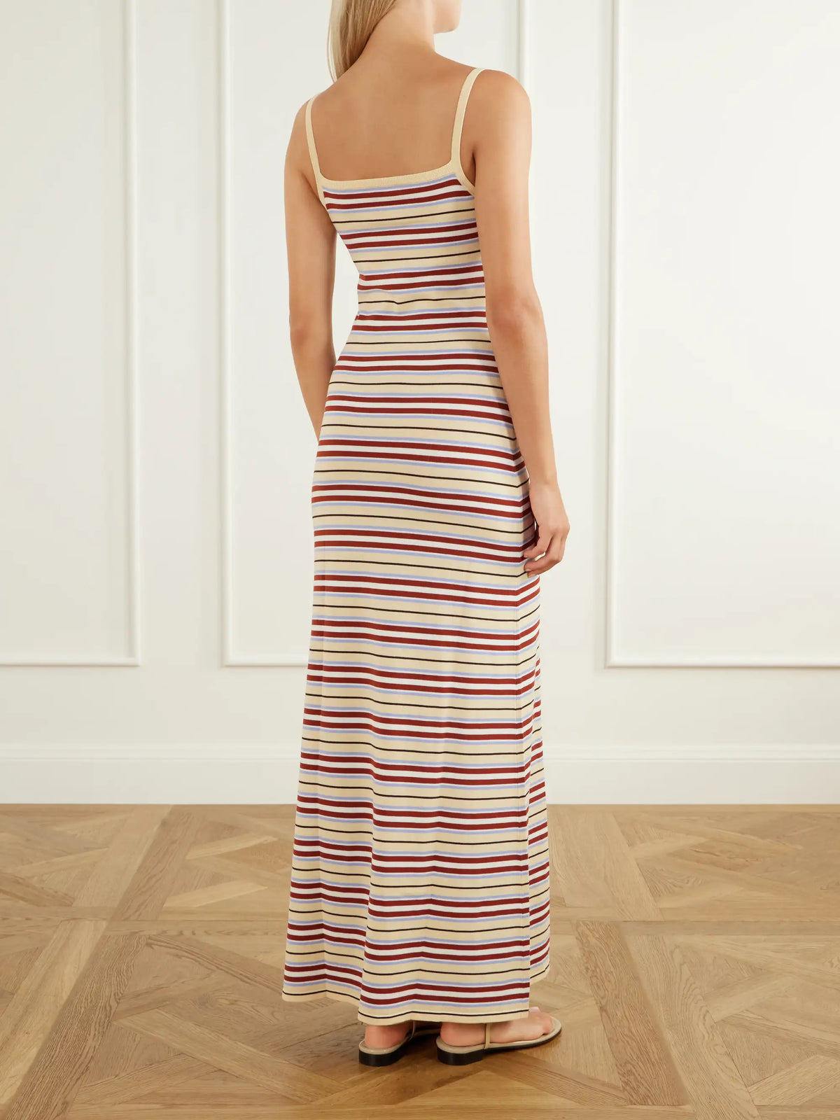Faithfull Doris Knitted Striped Cotton-blend Maxi Dress