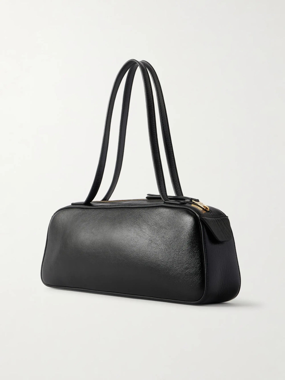 Simona Glossed-leather Shoulder Bag