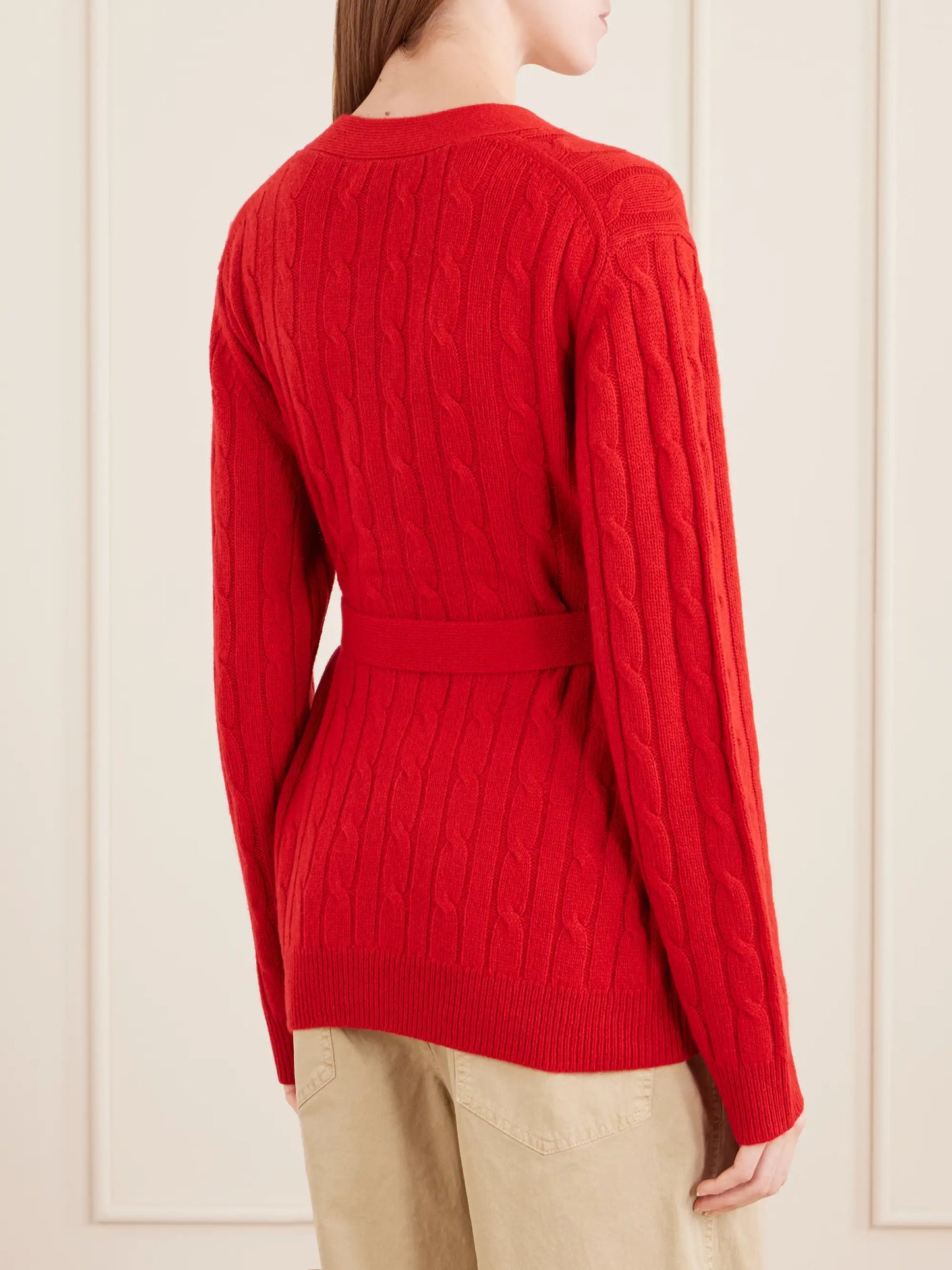 Tirza Belted Cable-knit Cashmere Cardigan