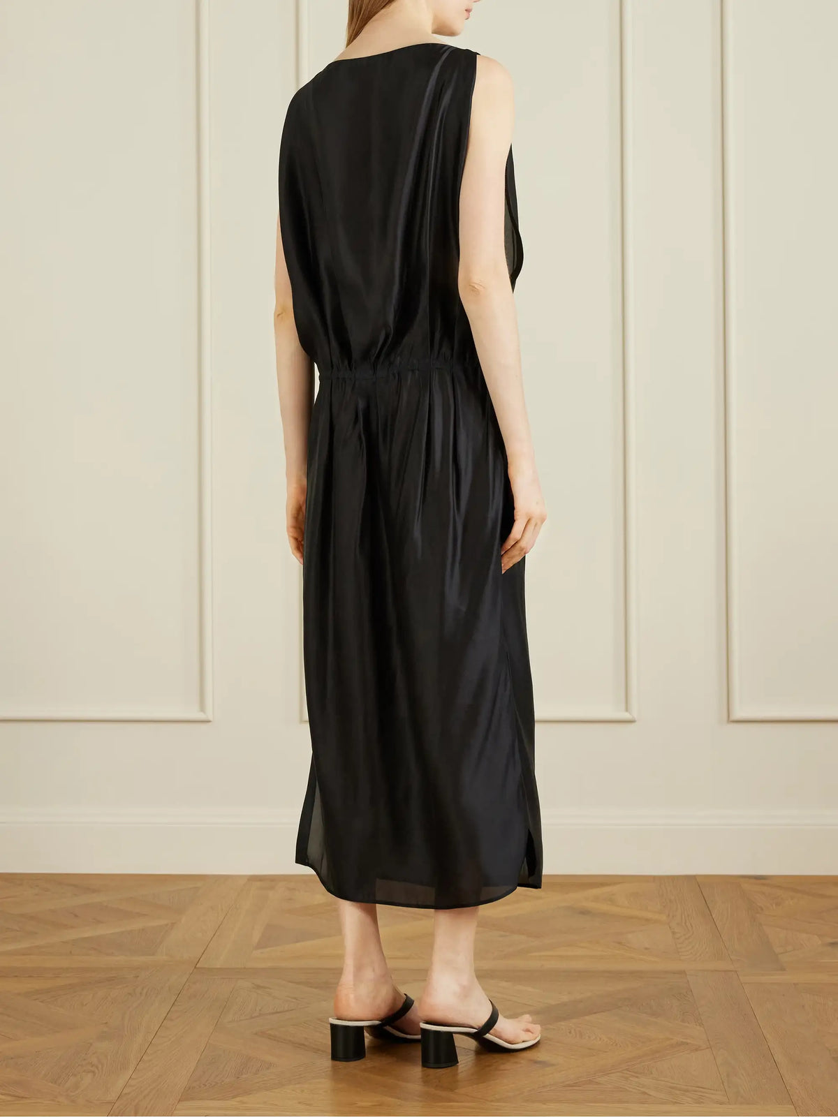KHAITE Tia Satin-twill Midi Dress