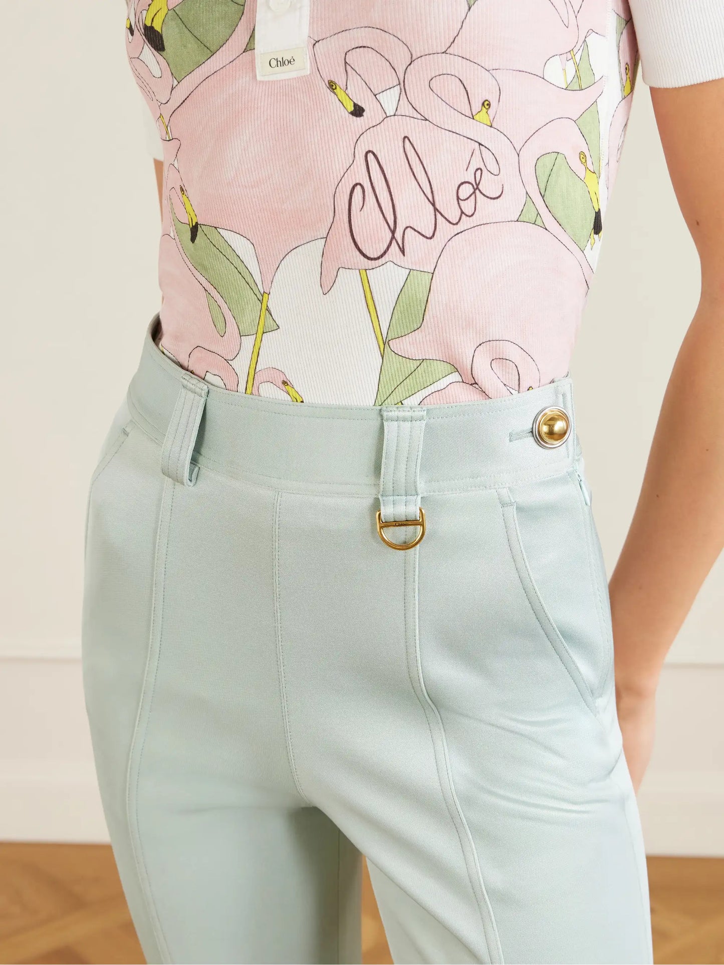 Cropped Satin-trimmed Stretch-jersey Leggings