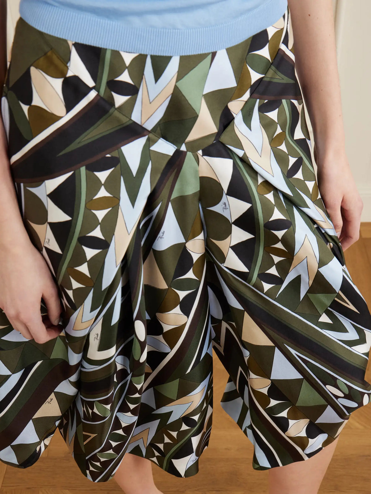 PUCCI Printed Silk-twill Wide-leg Pants