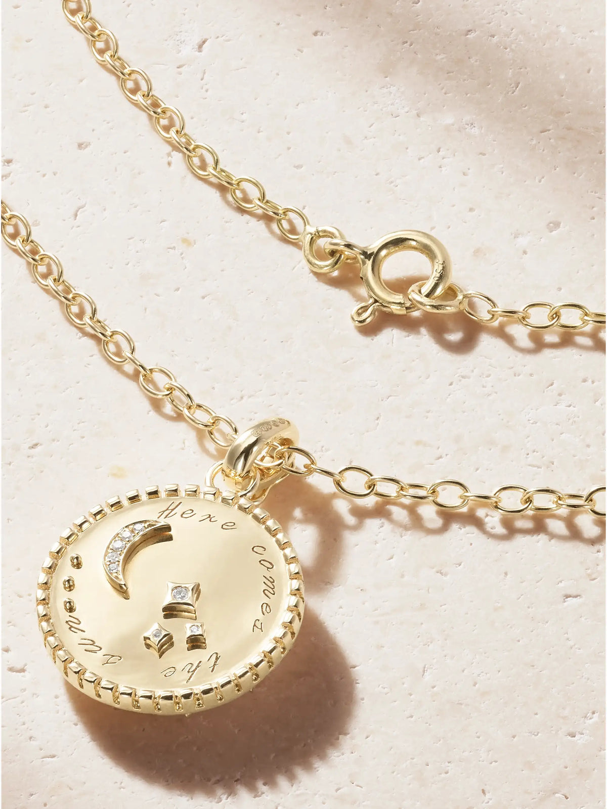 Yvonne Léon Roi Soleil Mini 18-karat Gold, Diamond And Citrine Necklace