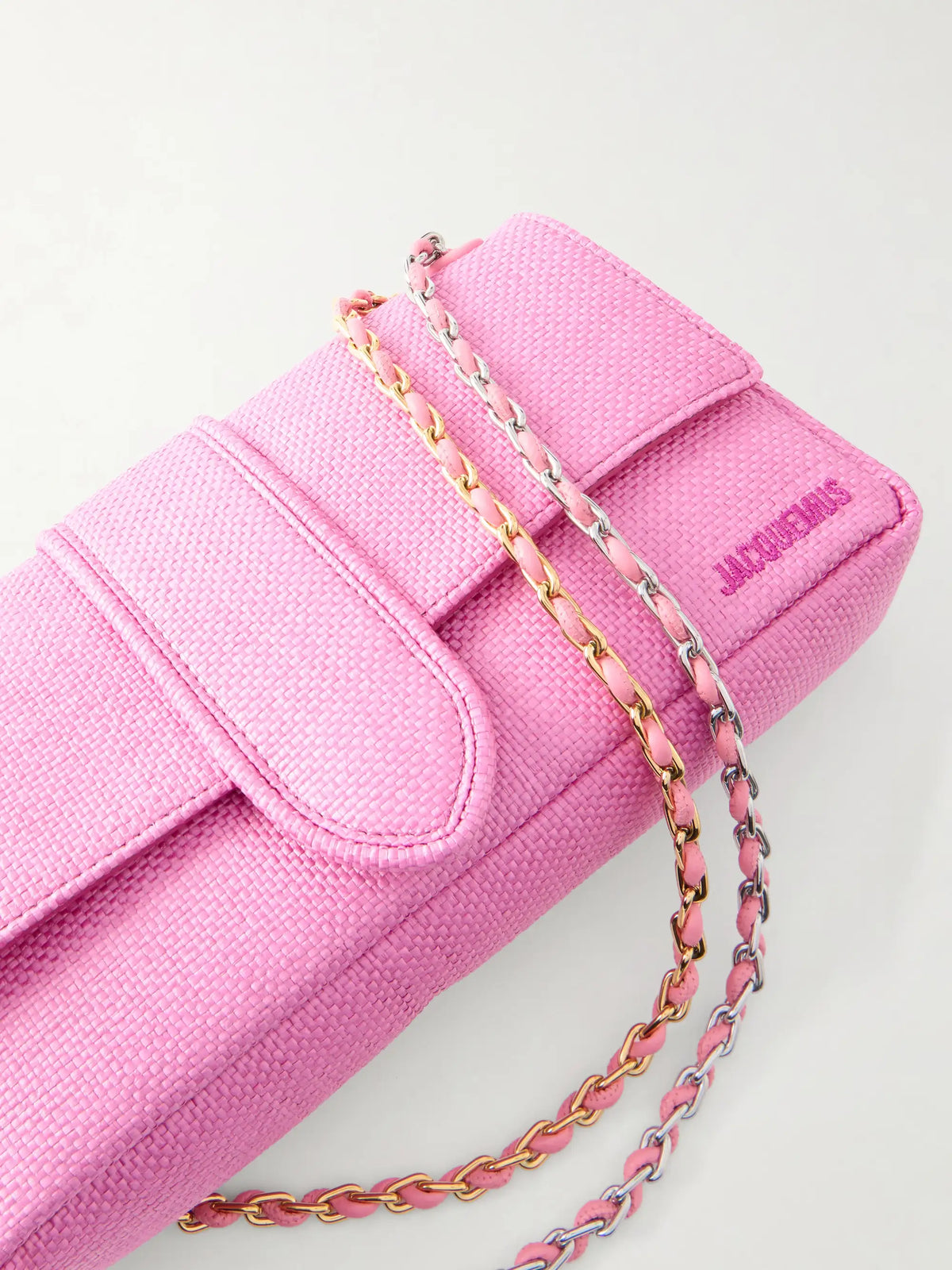 Le Bambino Chaîne Raffia-effect Shoulder Bag