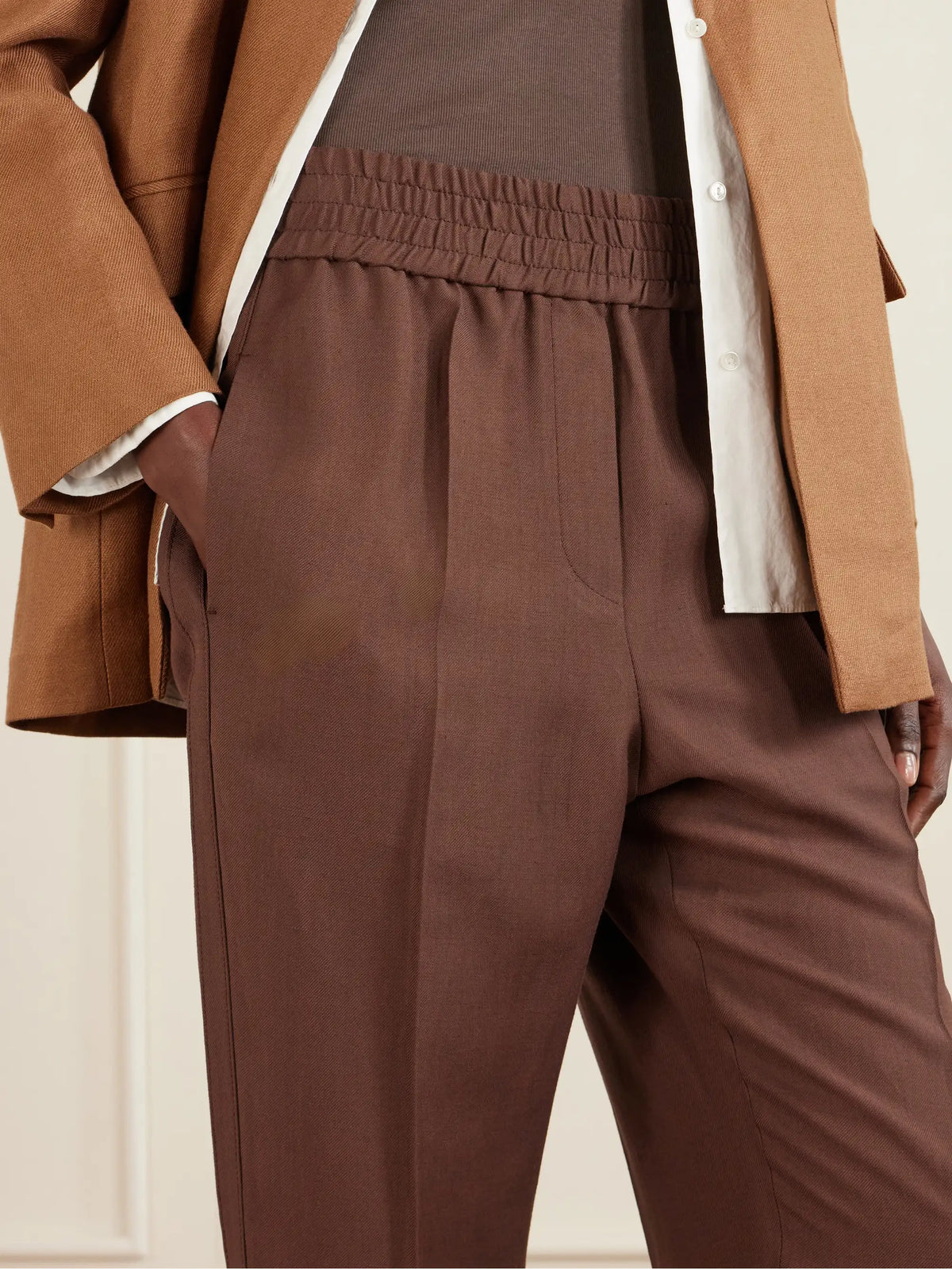 Cropped Woven Tapered Pants