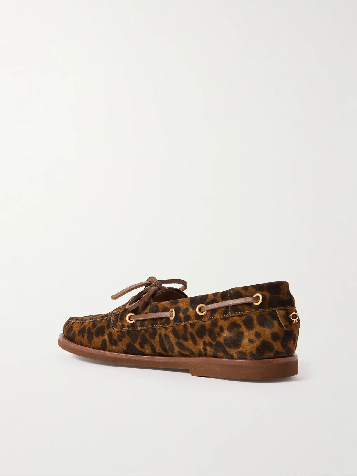 Vandée Leopard-print Suede Boat Shoes