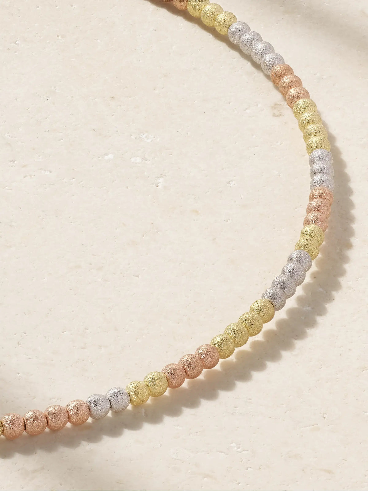 Florentine Finish 18-karat Rose, White And Yellow Gold Necklace