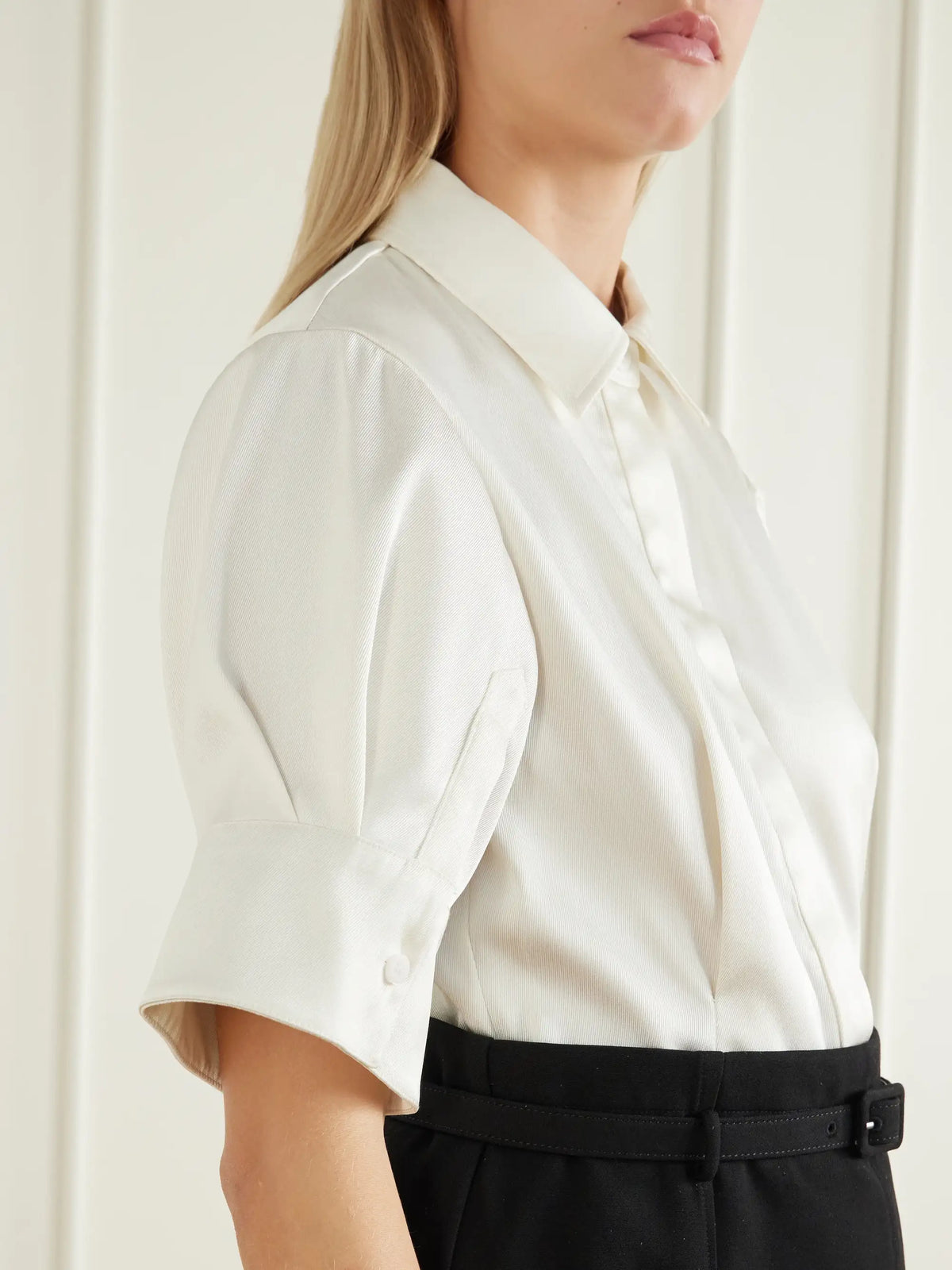 SIMKHAI Alvera Belted Twill Midi Dress