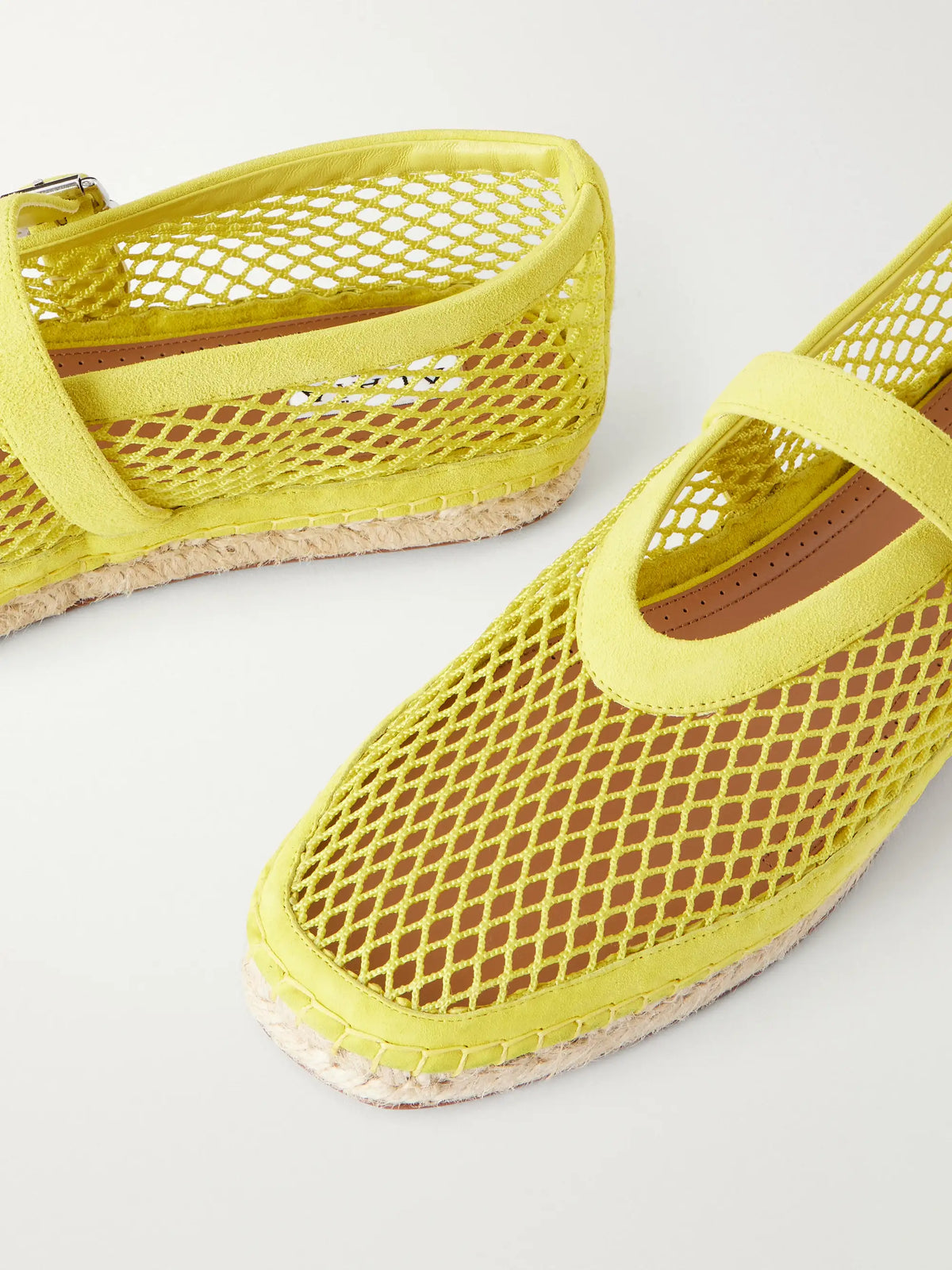 Suede-trimmed Mesh Espadrilles
