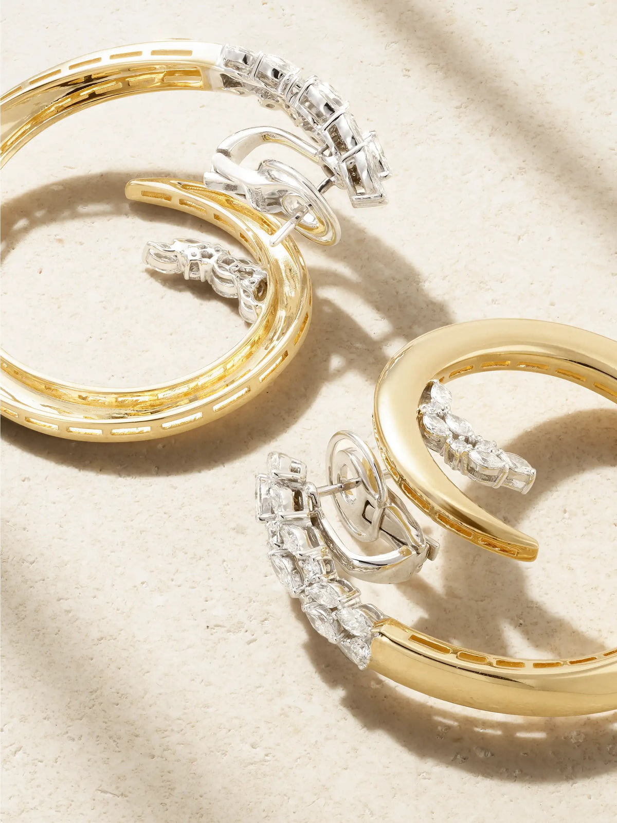 Golden Strada Drop 18-karat Yellow And White Gold Diamond Earrings