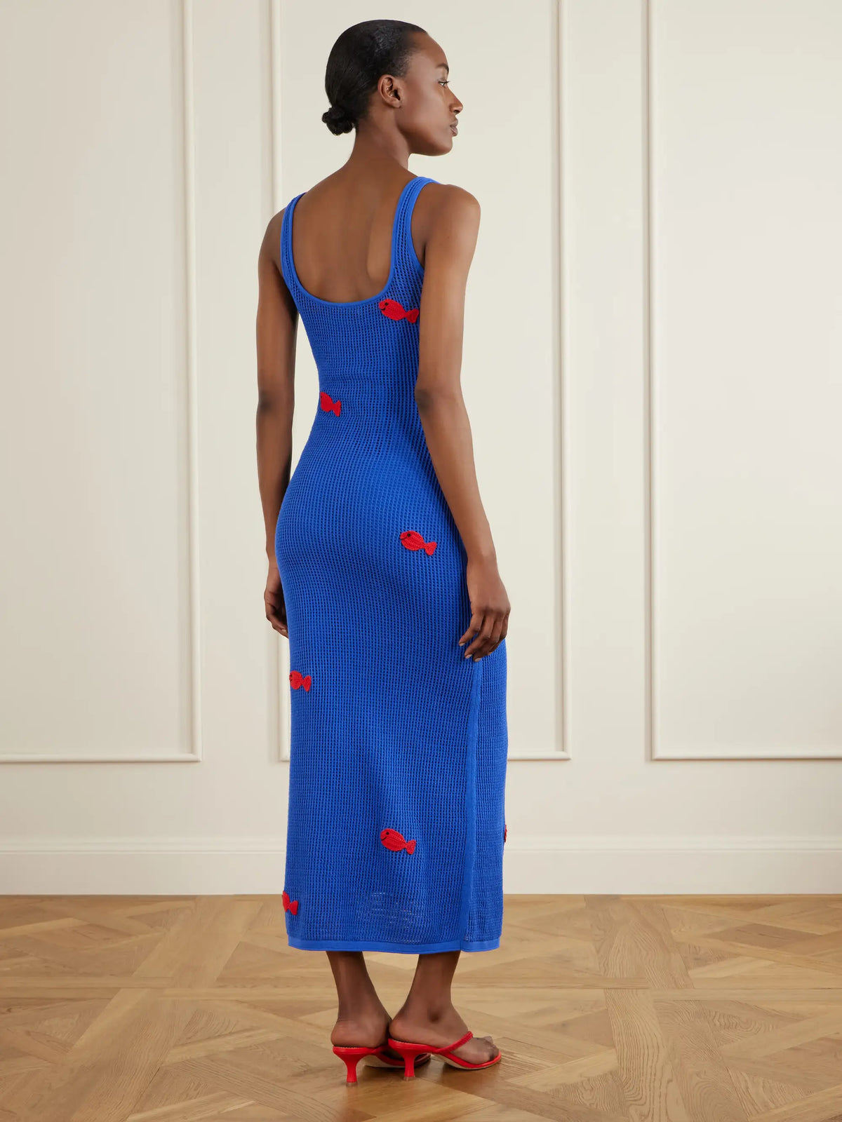 + Da Adolfo Pietro Crocheted Embroidered Midi Dress