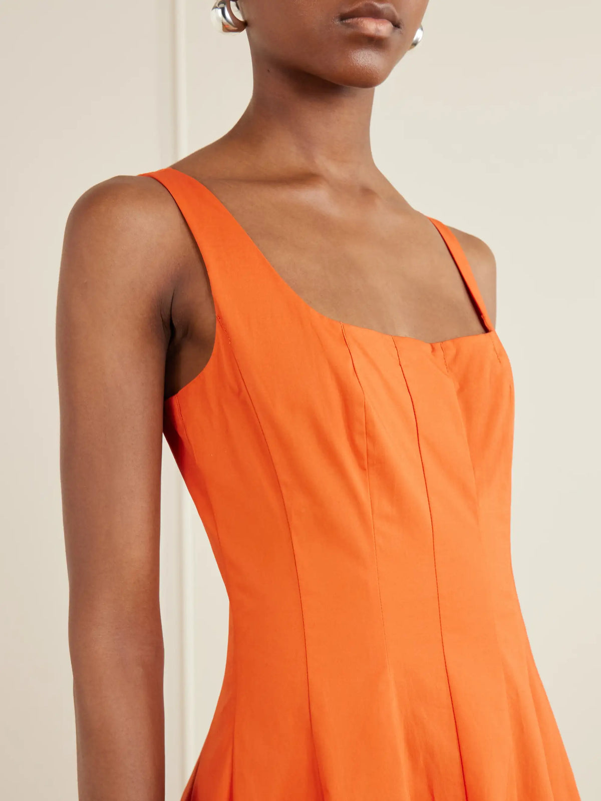 Wells Pleated Cotton-blend Poplin Midi Dress