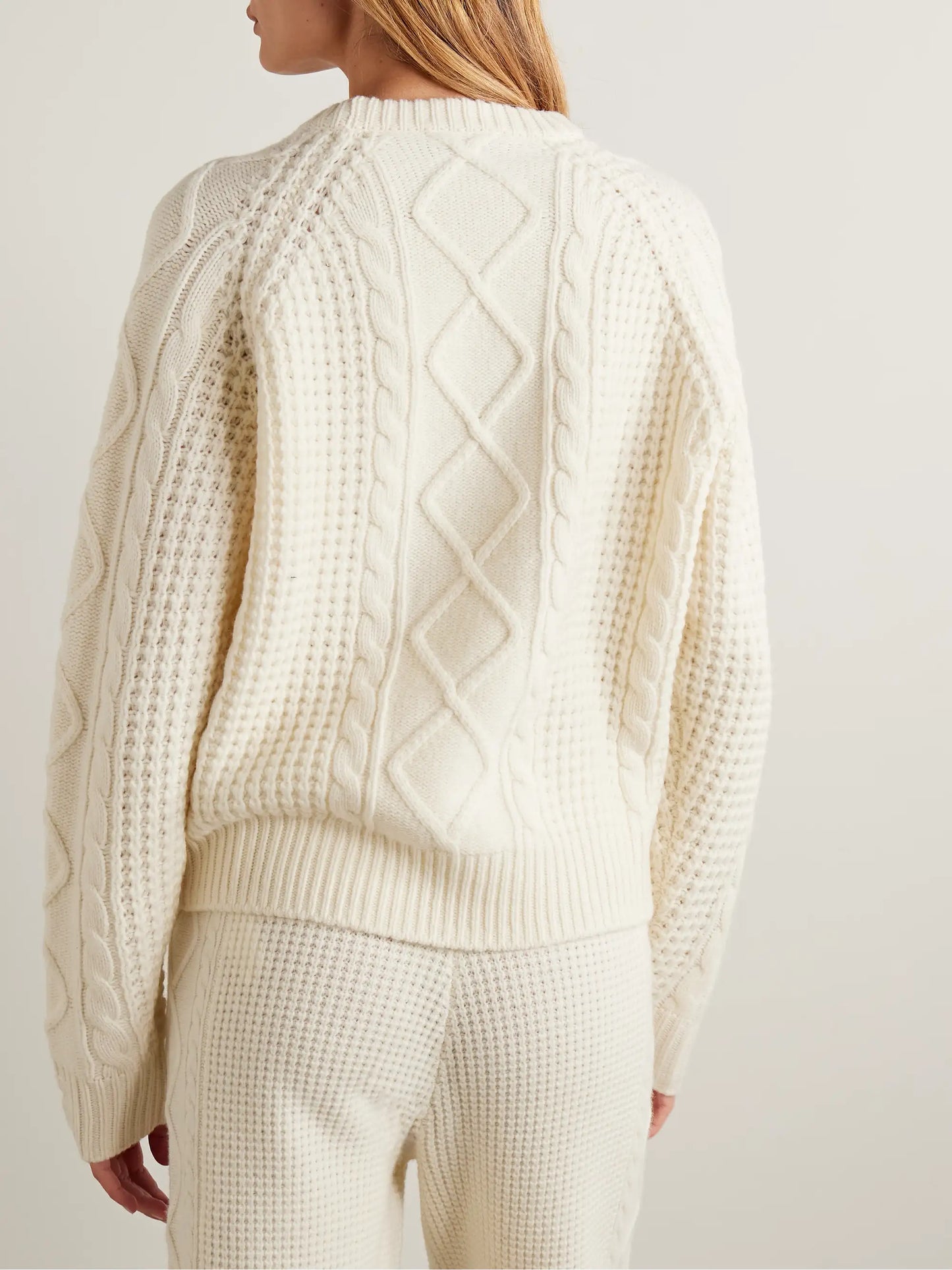 Crystal Cable-knit Merino Wool Sweater