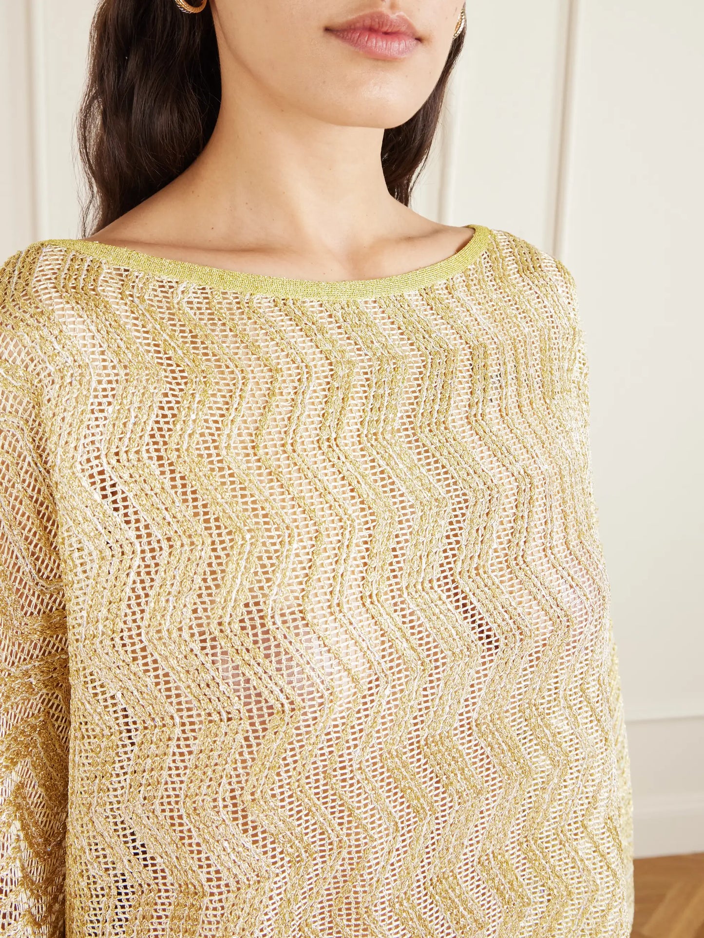 Mare Metallic Crochet-knit Cover-up