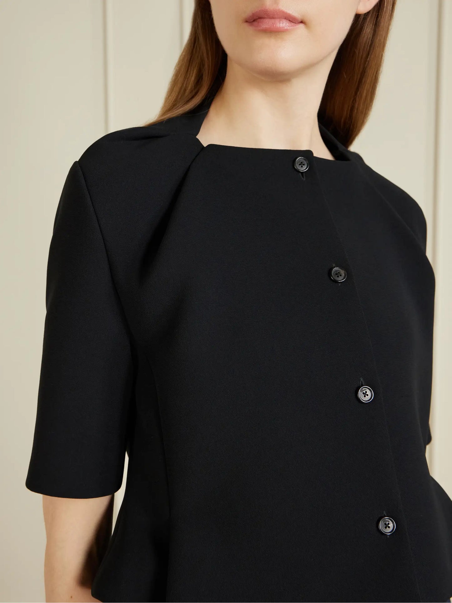 Franc Cropped Crepe Jacket