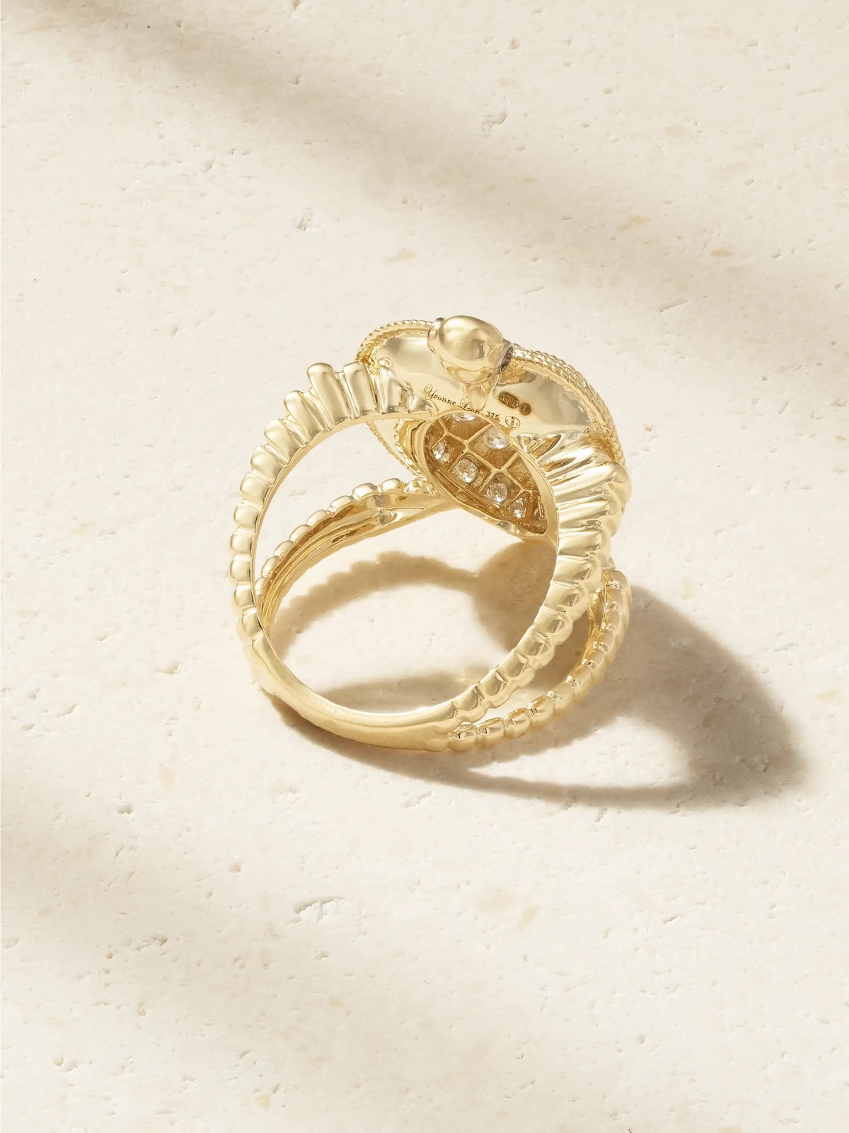 Bague Tortue Coeur 9-karat Gold Diamond Ring