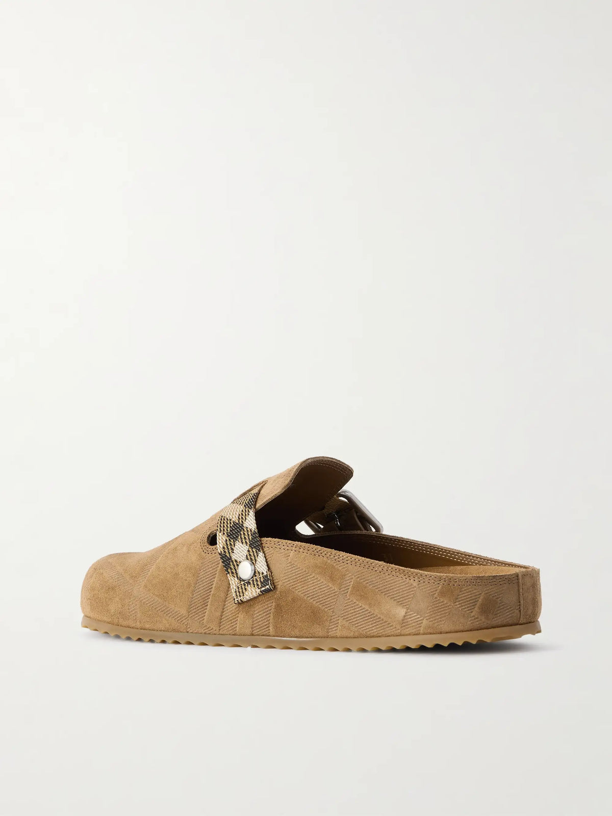Urchin Canvas-jacquard Trimmed Textured-suede Clogs