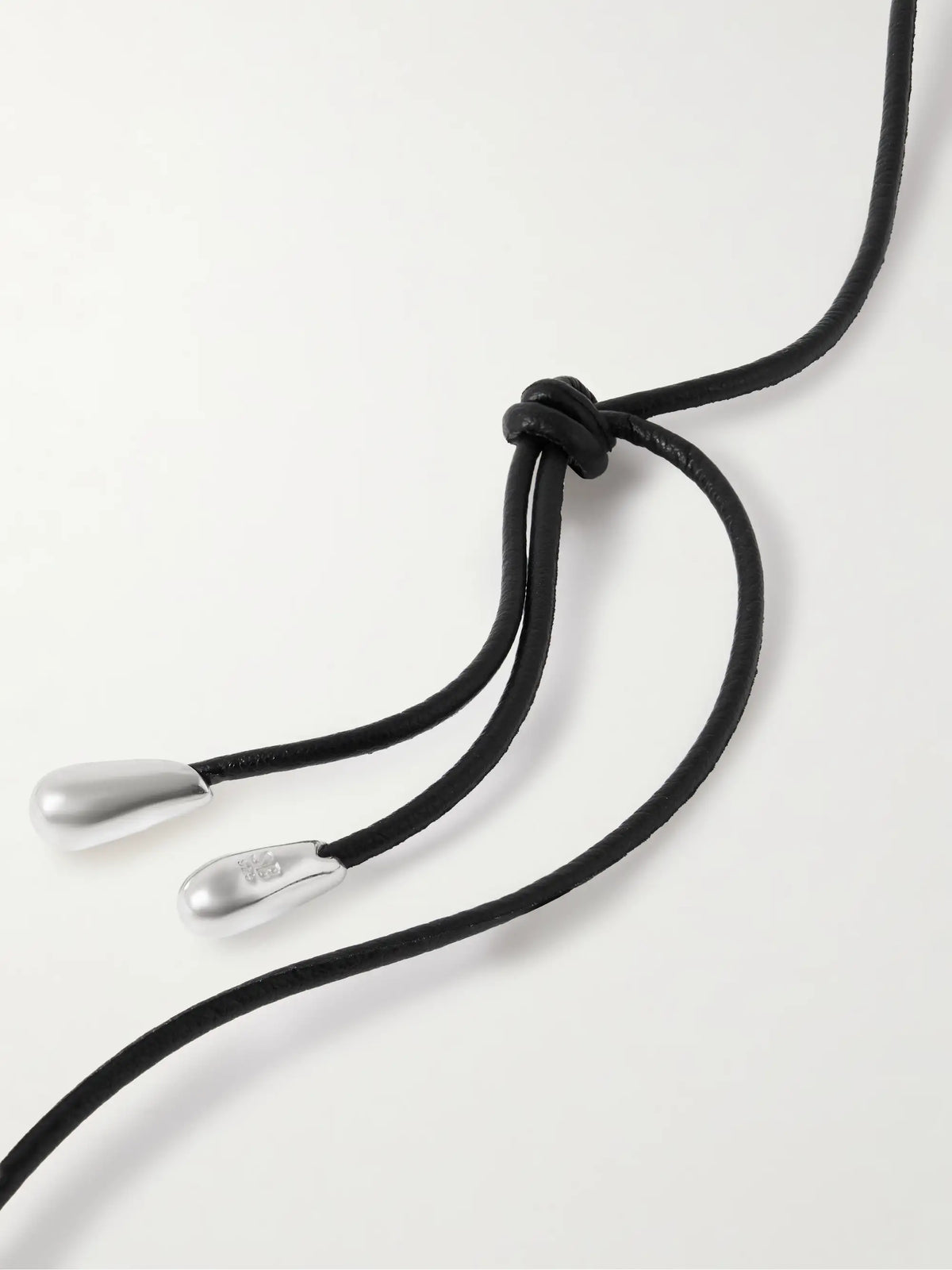 Medium Full Moon Cord And Silver Necklace