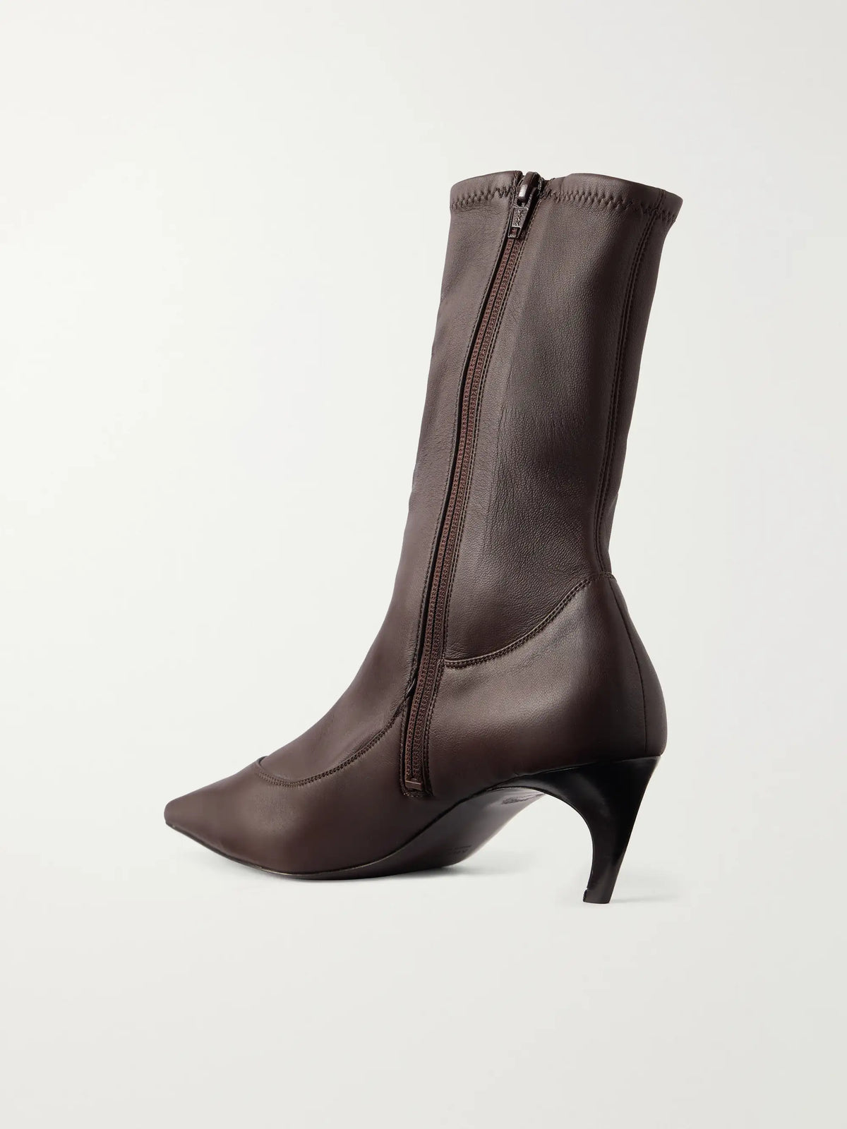 KHAITE Valerie 55 Leather Ankle Boots